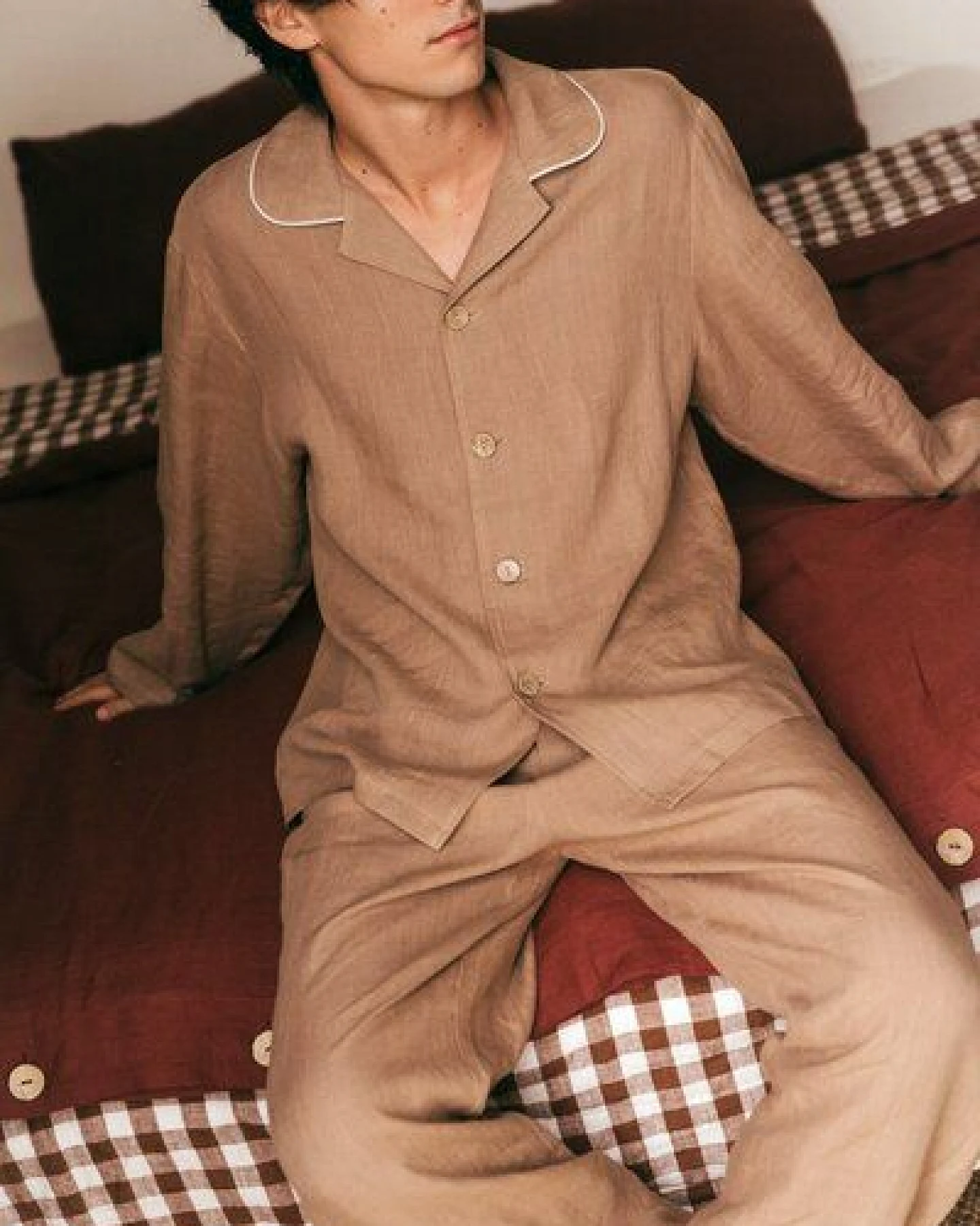 AmourLinen Klassisches leinen pyjama set HARRY – Ansicht 2
