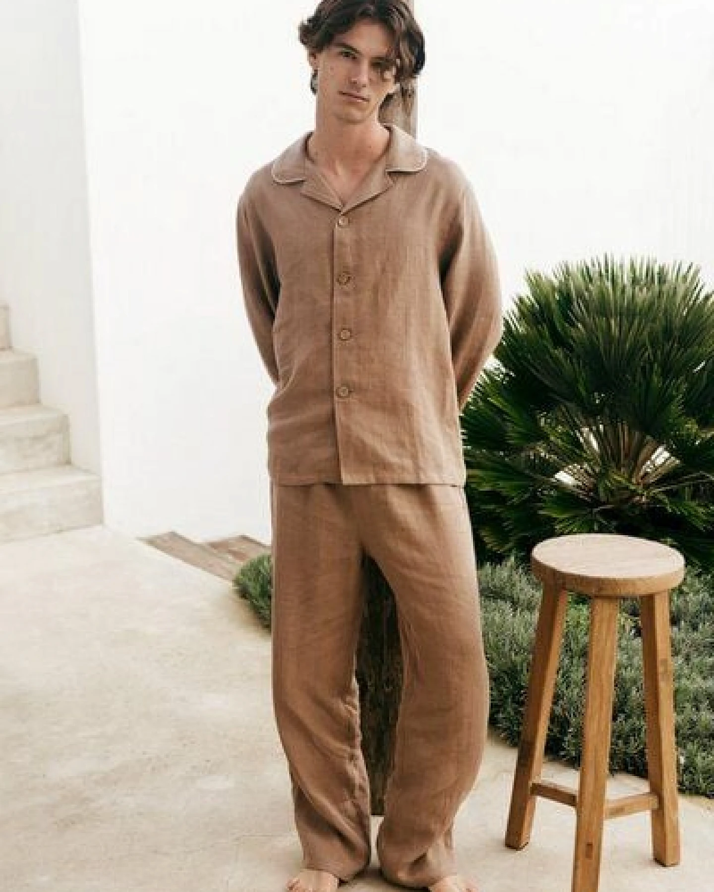AmourLinen Klassisches leinen pyjama set HARRY – Ansicht 4