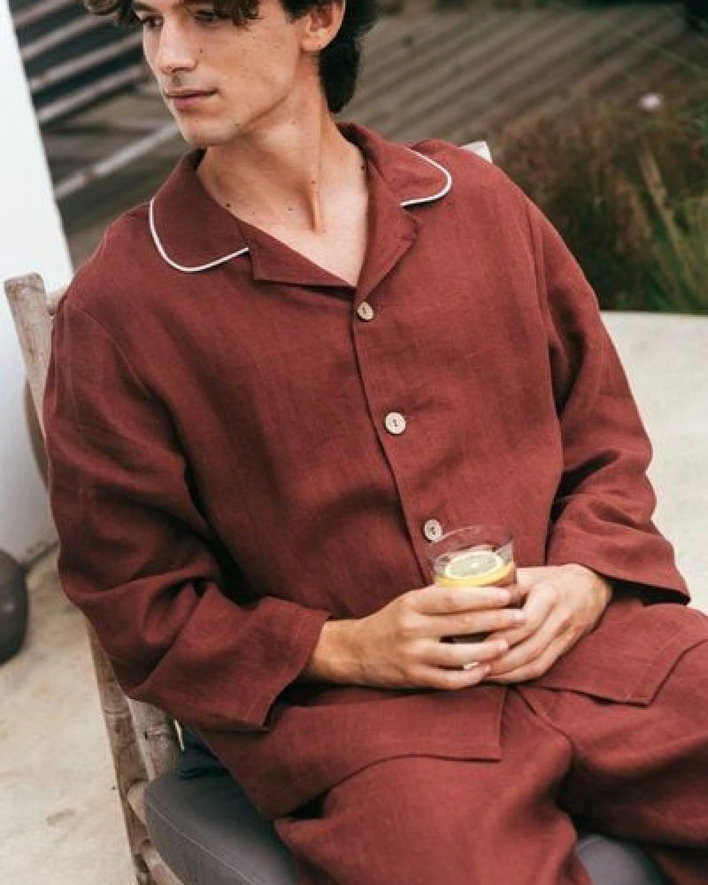 AmourLinen Klassisches leinen pyjama set HARRY – Ansicht 4