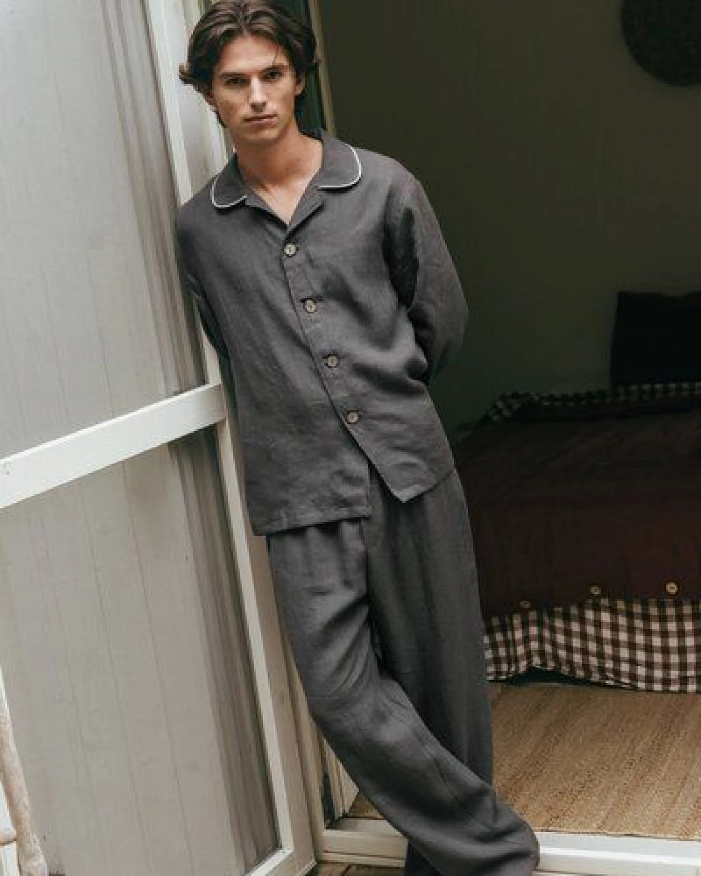 AmourLinen Klassisches leinen pyjama set HARRY – Ansicht 2