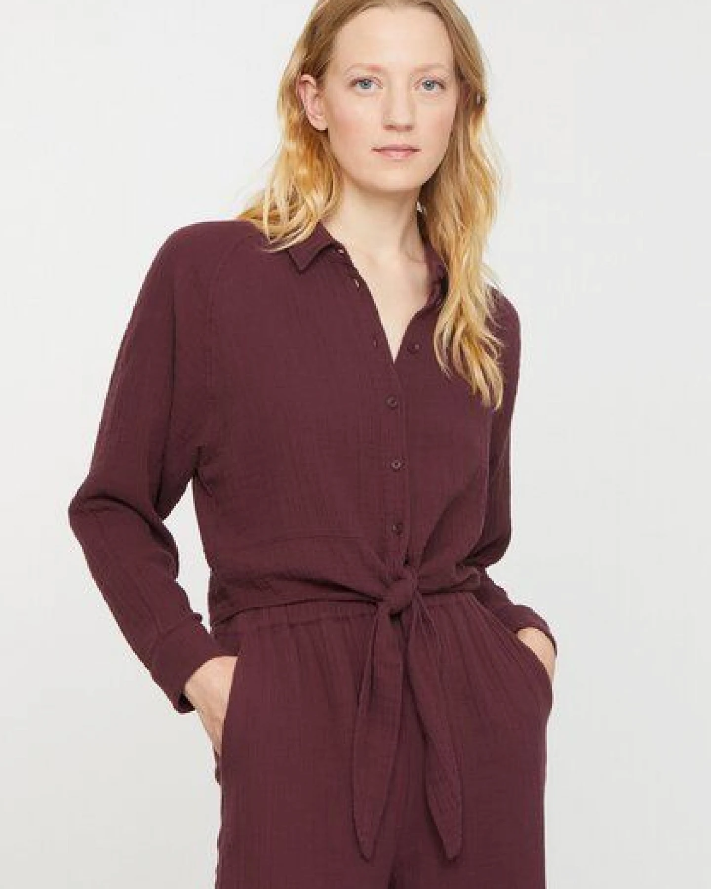 Damen Musselin Bluse aus Bio-Baumwolle - VANILLA - recolution – Ansicht 2
