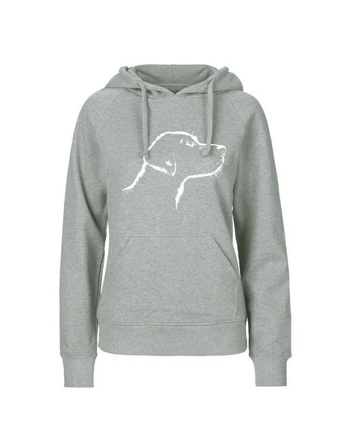 HANDGEDRUCKT "Fellnase" Frauen Hoody aus reiner Biobaumwolle (kbA)