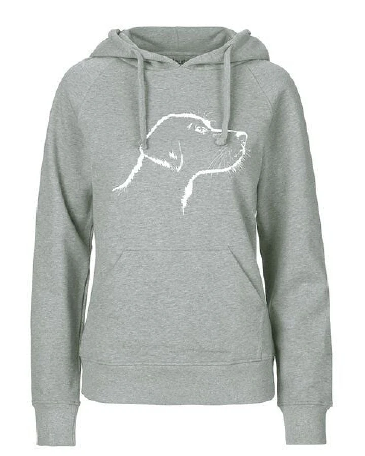 HANDGEDRUCKT "Fellnase" Frauen Hoody aus reiner Biobaumwolle (kbA)