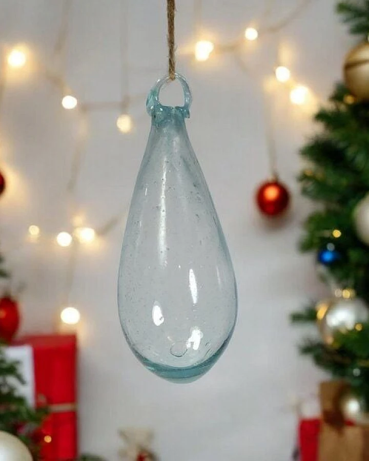 Moogoo Creative Africa Mundgeblasene Weihnachtskugel "Tropfen"