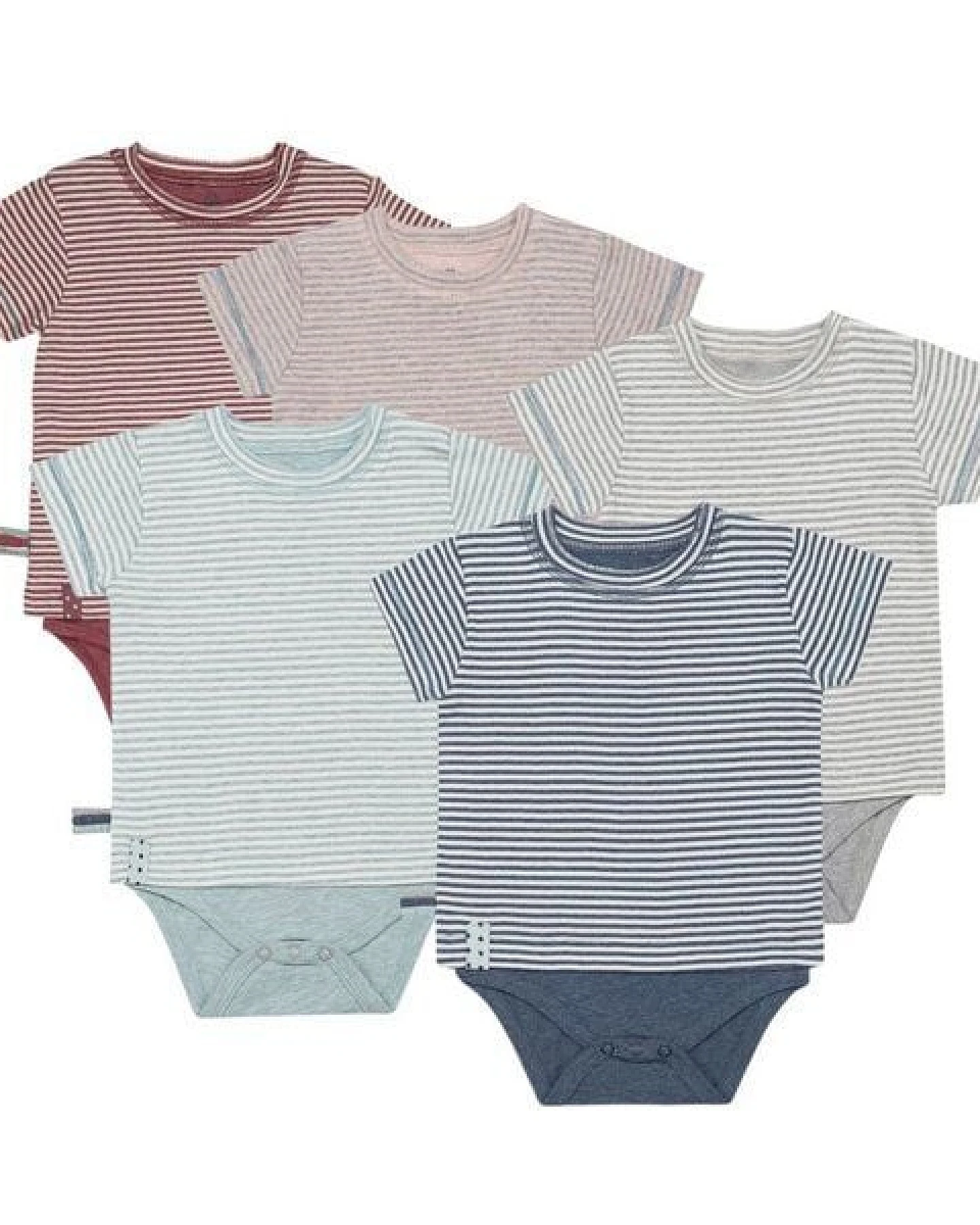 Baby S/S T-shirt Body gestreift 'OrganicEra' aus Bio-Baumwolle – Ansicht 2