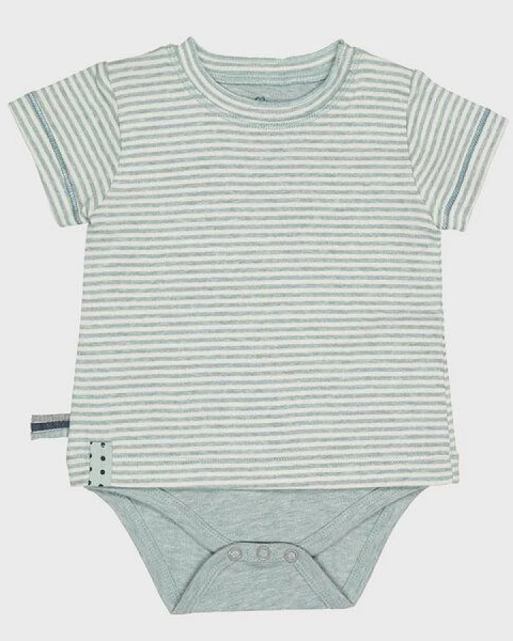 Baby S/S T-shirt Body gestreift 'OrganicEra' aus Bio-Baumwolle