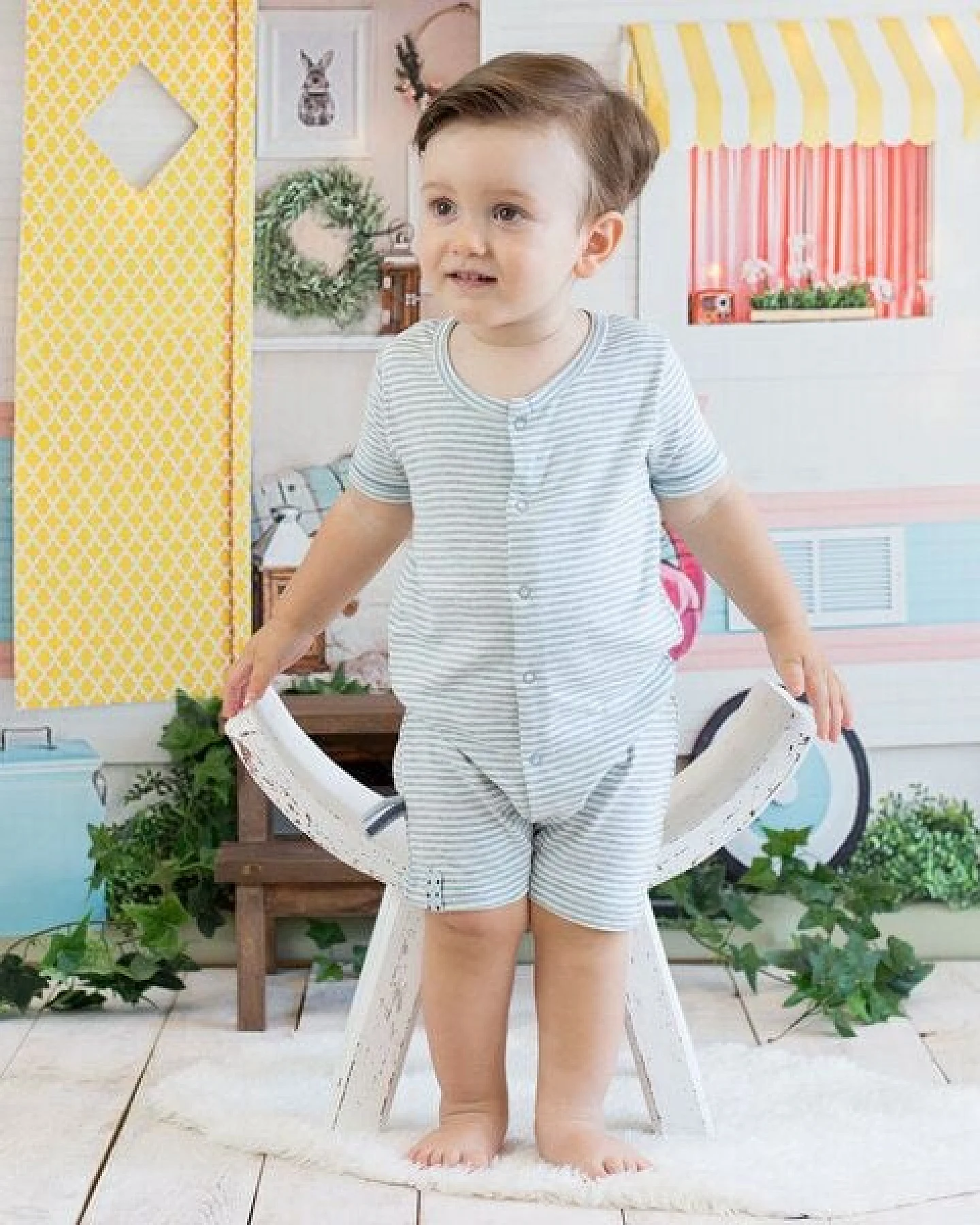 Baby Strampler, gestreift 'OrganicEra' aus Bio-Baumwolle – Ansicht 2