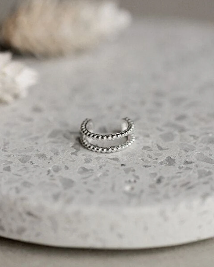 lille mus Earcuff 'Kugeln' 925 Silber / vergoldet