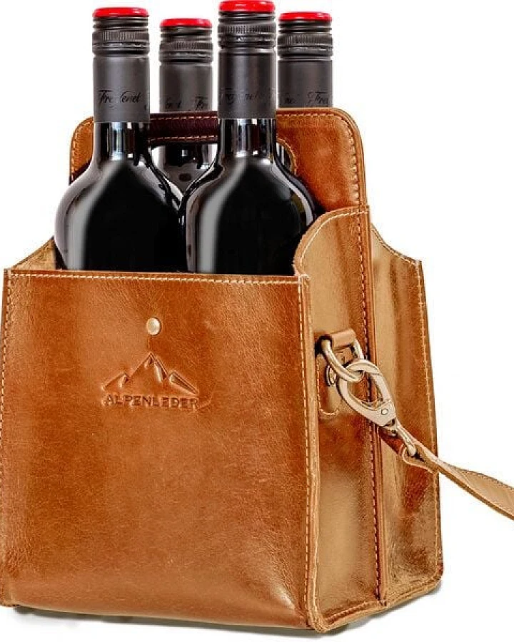 Alpenleder Flaschenträger "Weinvierer"