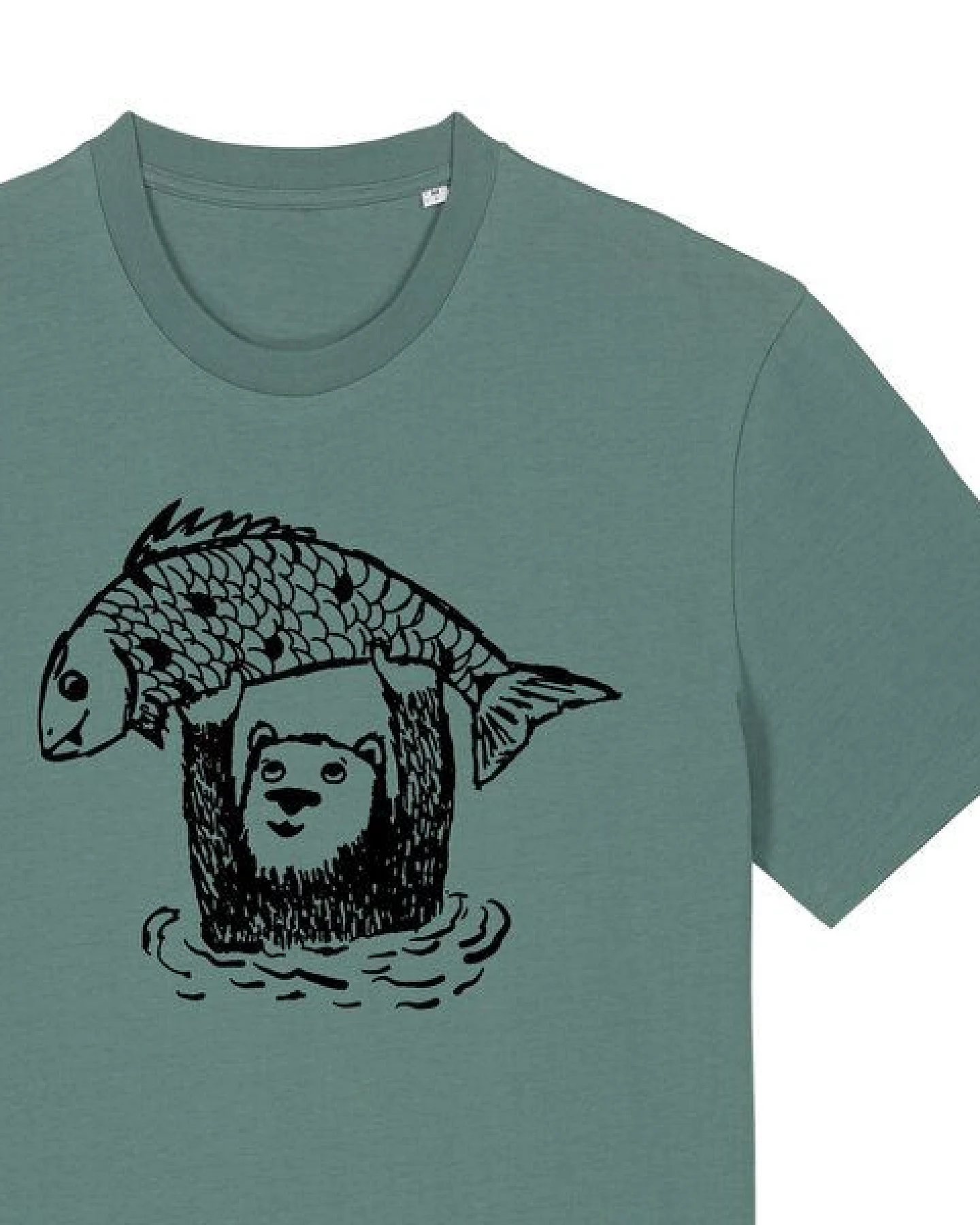 päfjes Björn der Bär & Fido der Fisch - Fair gehandeltes Männer/Unisex T-Shirt – Ansicht 2