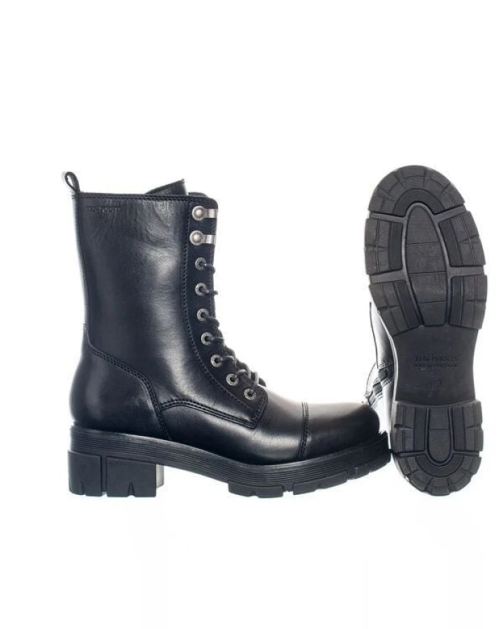 Ten Points Leder-Schnürboots mit dicker Sohle und hohem Schaft, Cecilia