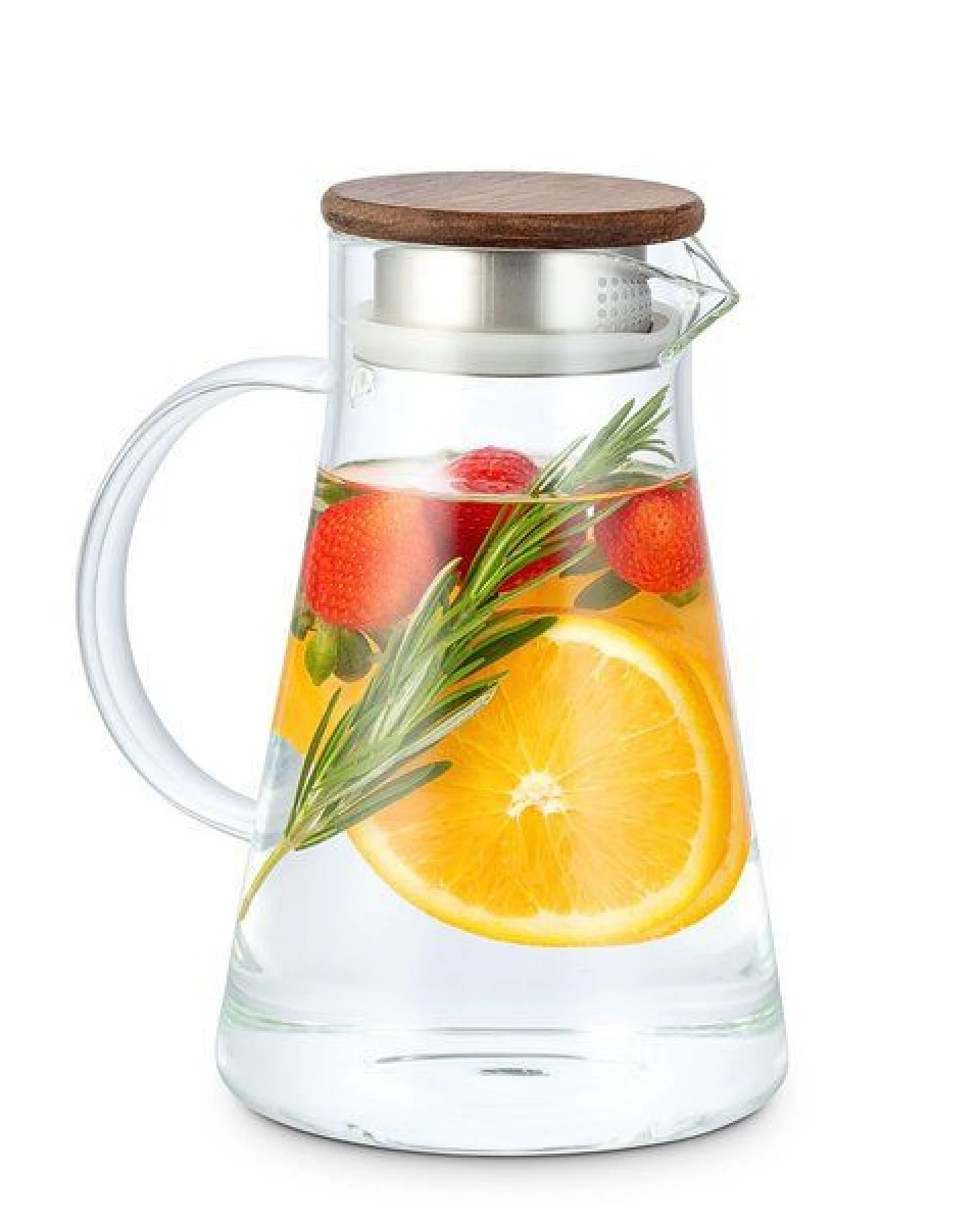 Econovo Glaskaraffe mit Holzdeckel 1,5L & 2L – Ansicht 2