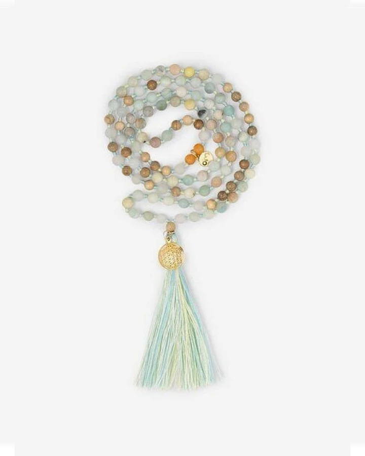 Spirit of OM Mala Hridaya Amazonit