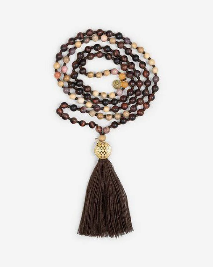 Spirit of OM Mala Hridaya Tigerauge
