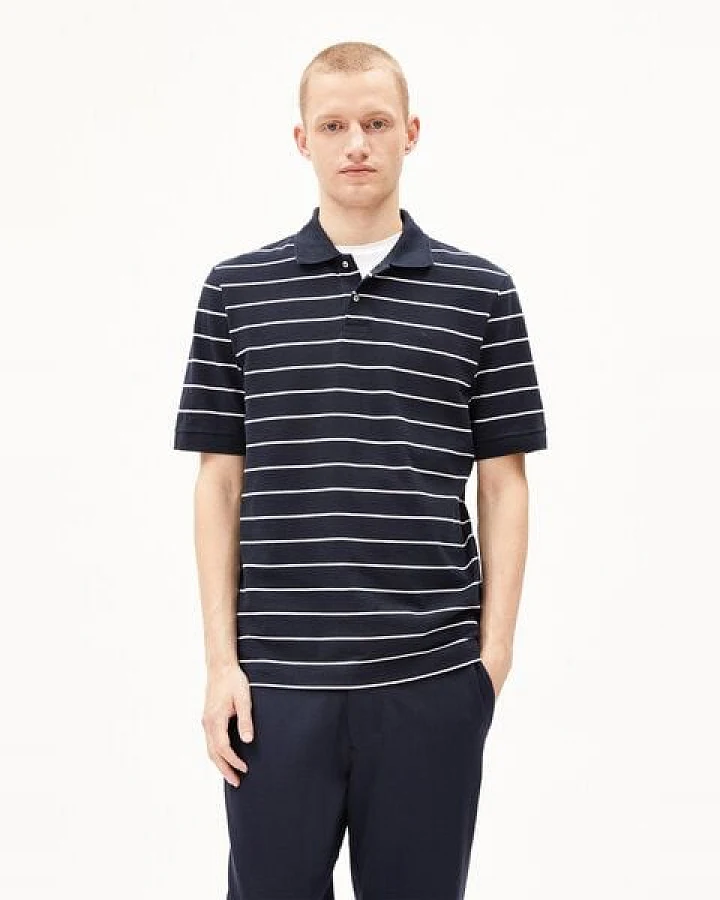 ARMEDANGELS MAARIO STRIPES Herren Polo T-Shirt aus Bio-Baumwolle