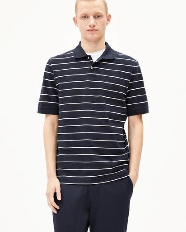 ARMEDANGELS MAARIO STRIPES Herren Polo T-Shirt aus Bio-Baumwolle