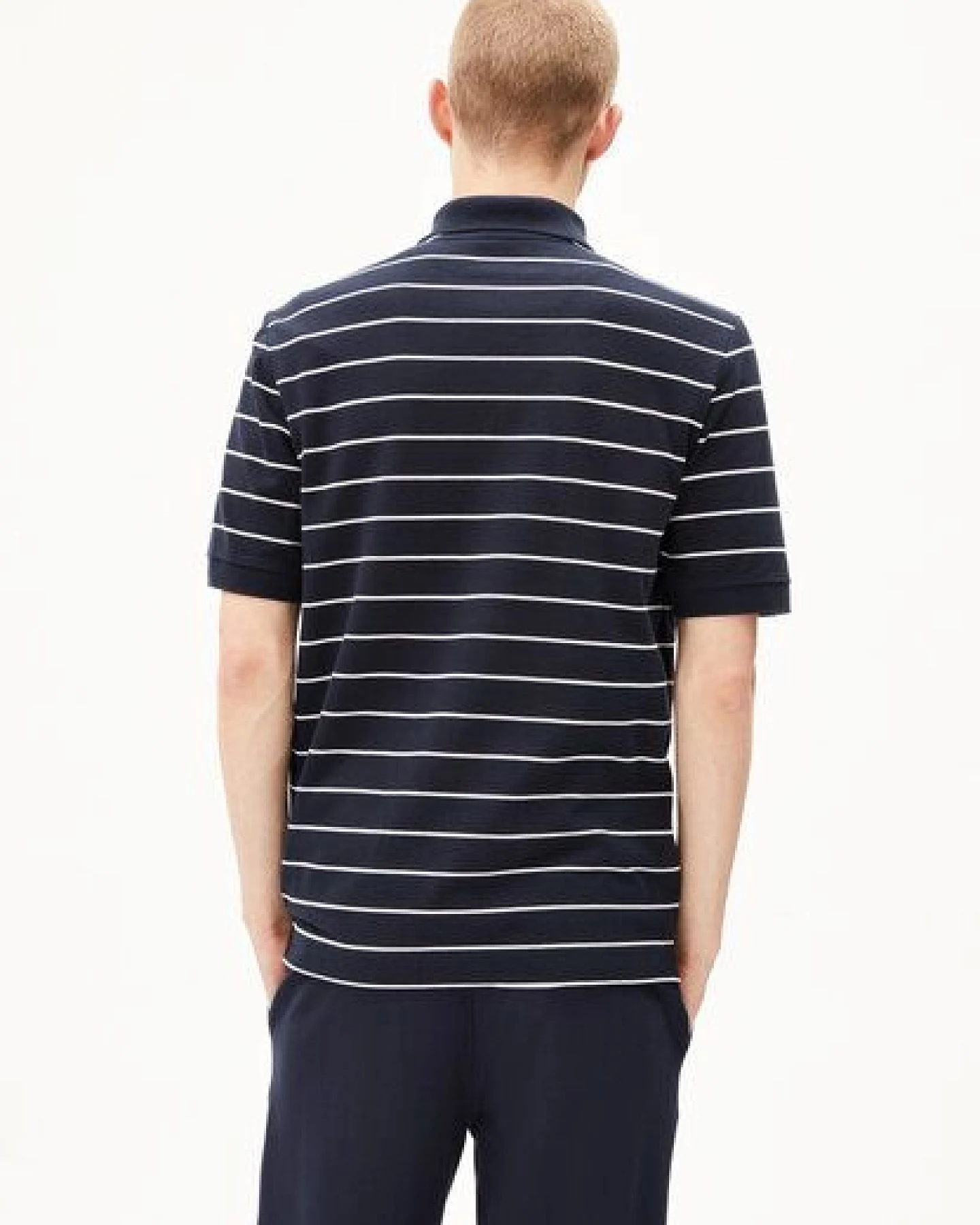 ARMEDANGELS MAARIO STRIPES Herren Polo T-Shirt aus Bio-Baumwolle – Ansicht 2