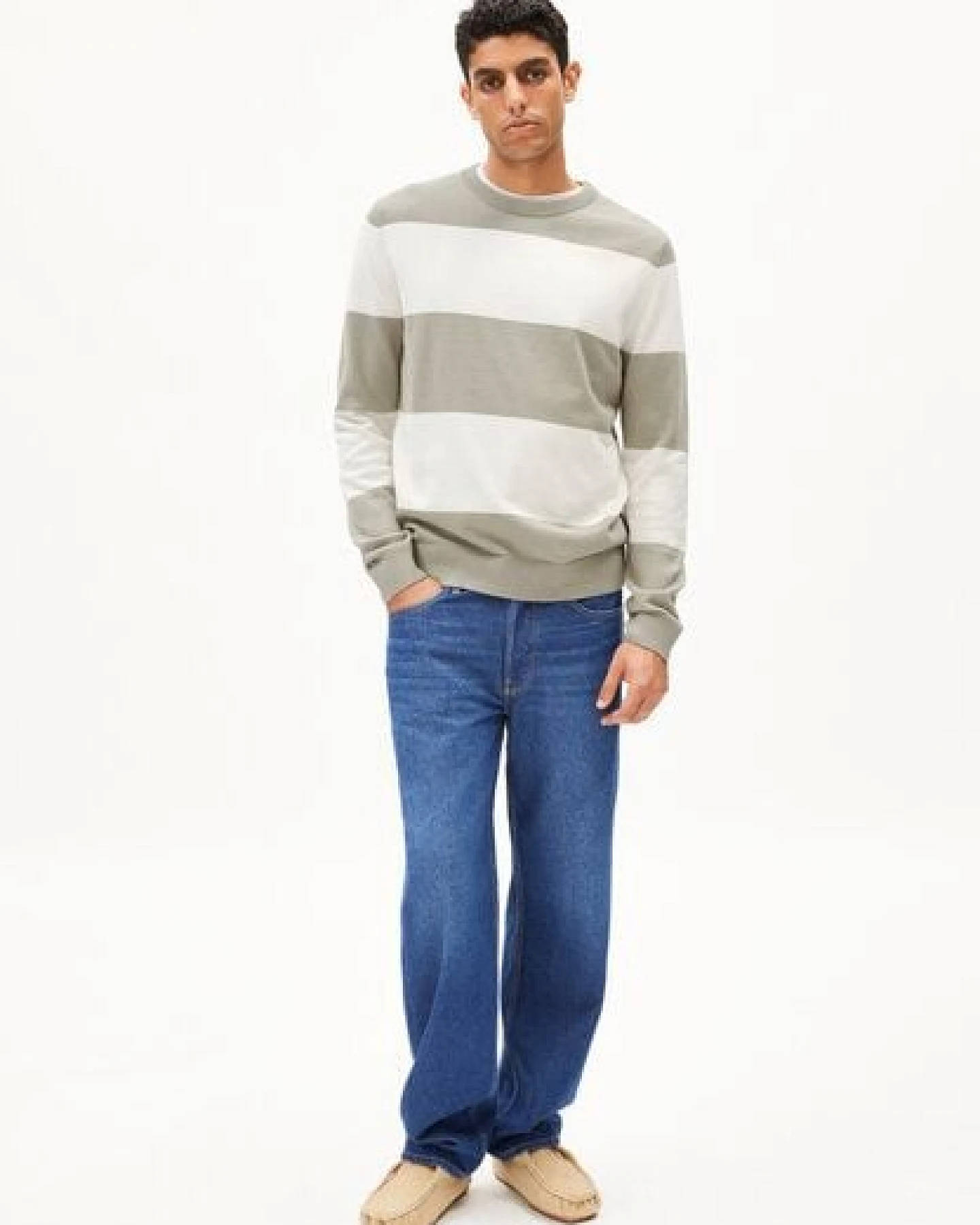 ARMEDANGELS LOUKAA STRIPES Herren Pullover aus Bio-Baumwolle – Ansicht 4