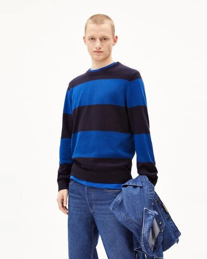 ARMEDANGELS LOUKAA STRIPES Herren Pullover aus Bio-Baumwolle