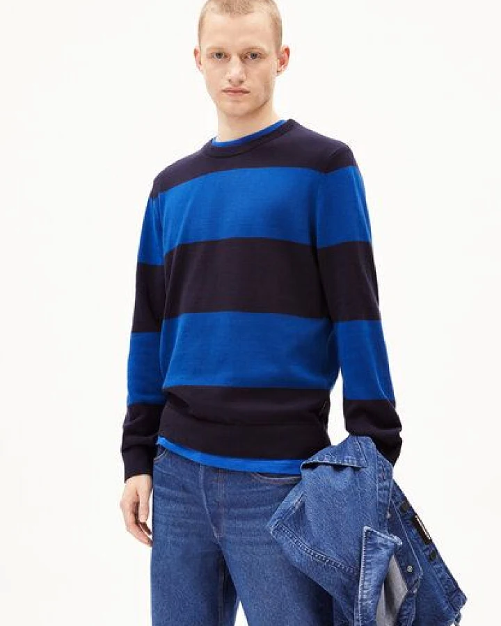 ARMEDANGELS LOUKAA STRIPES Herren Pullover aus Bio-Baumwolle