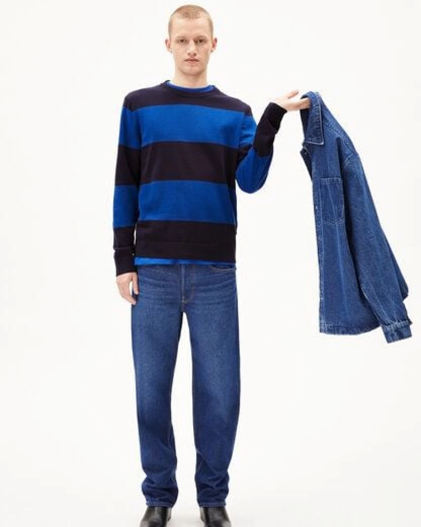ARMEDANGELS LOUKAA STRIPES Herren Pullover aus Bio-Baumwolle – Ansicht 4