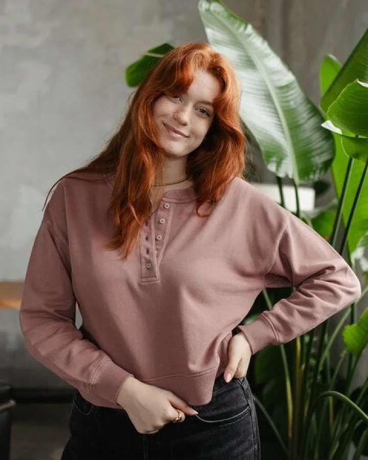 NORDLICHT Henley Sweater Vanja aus 100% Bio-Baumwolle