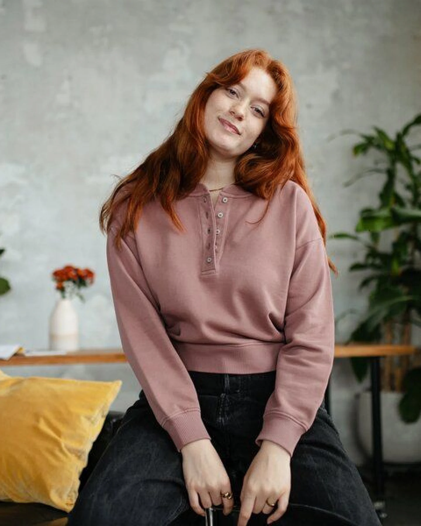 NORDLICHT Henley Sweater Vanja aus 100% Bio-Baumwolle – Ansicht 4