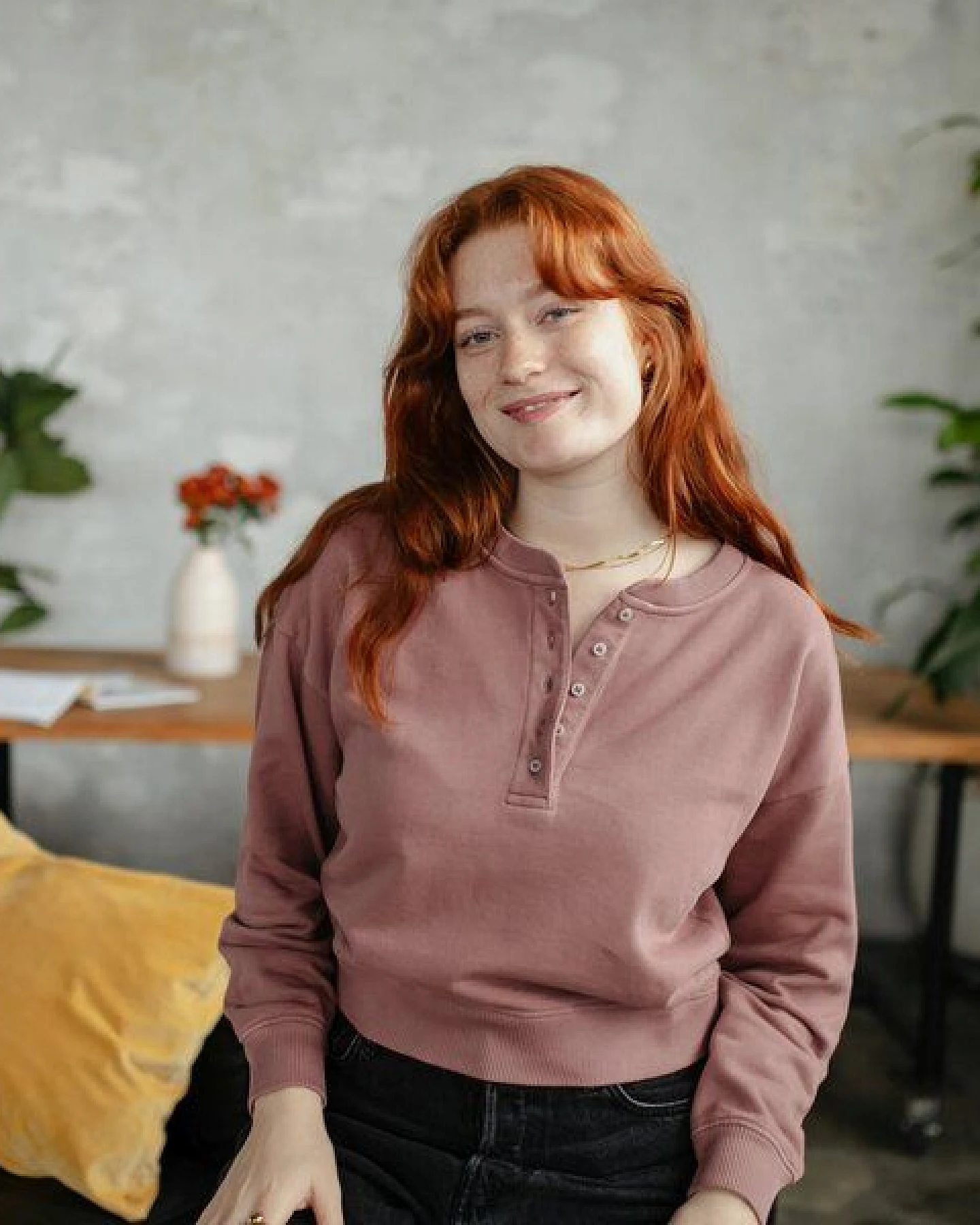 NORDLICHT Henley Sweater Vanja aus 100% Bio-Baumwolle – Ansicht 3