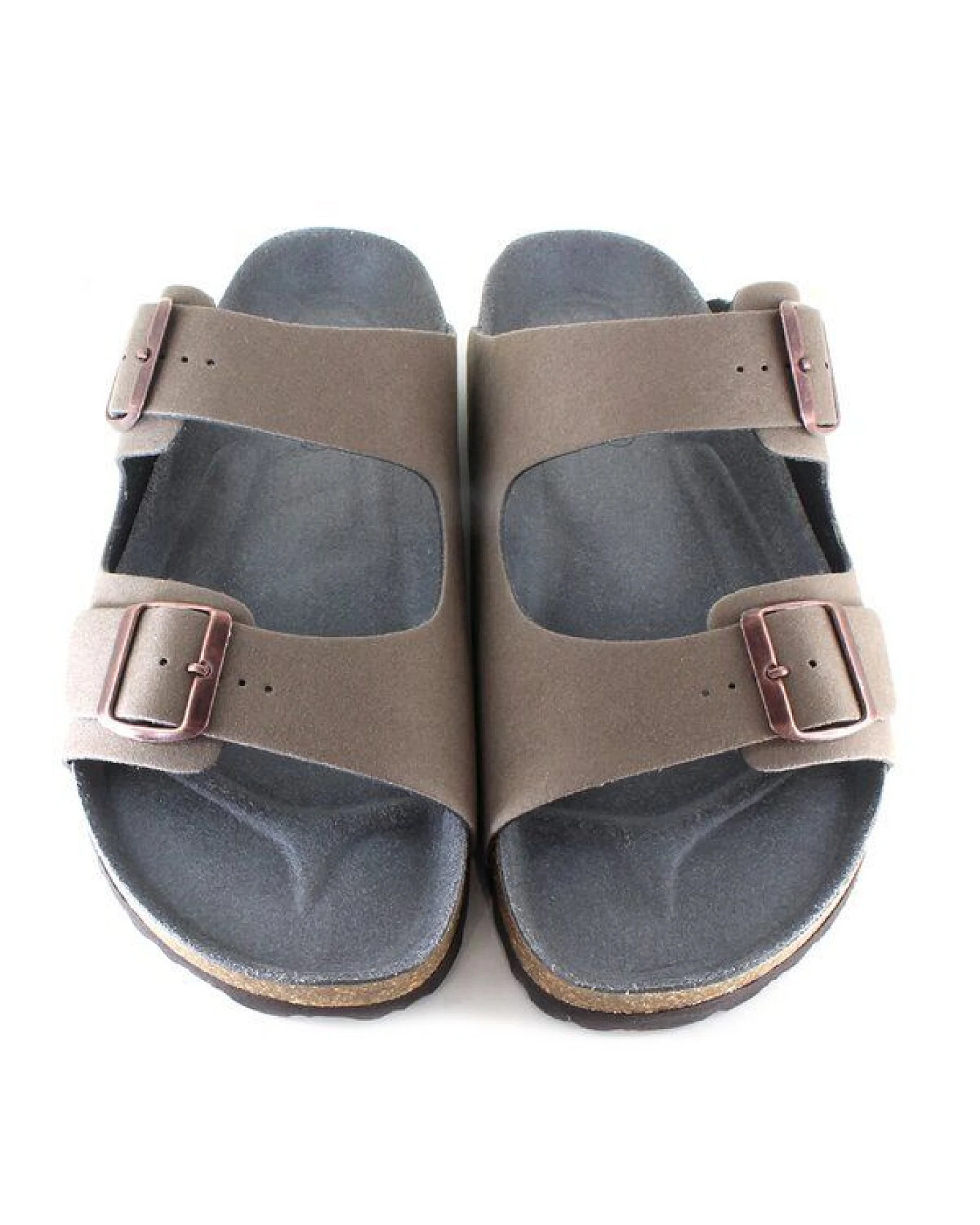 Vegetarian Shoes Vegane Sandale - Two Strap Sandal Fake Suede (Stone) – Ansicht 3