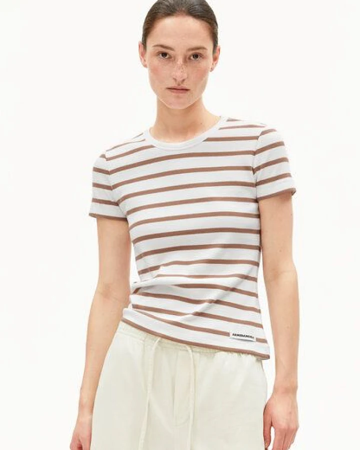 ARMEDANGELS KARDAA STRIPES Damen Ripp-T-Shirt aus Bio-Baumwoll Mix