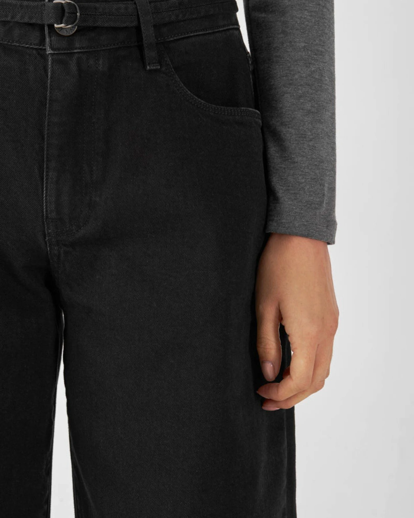 Jeans Sunny Wide Leg Minimal Stretch Black – Ansicht 4