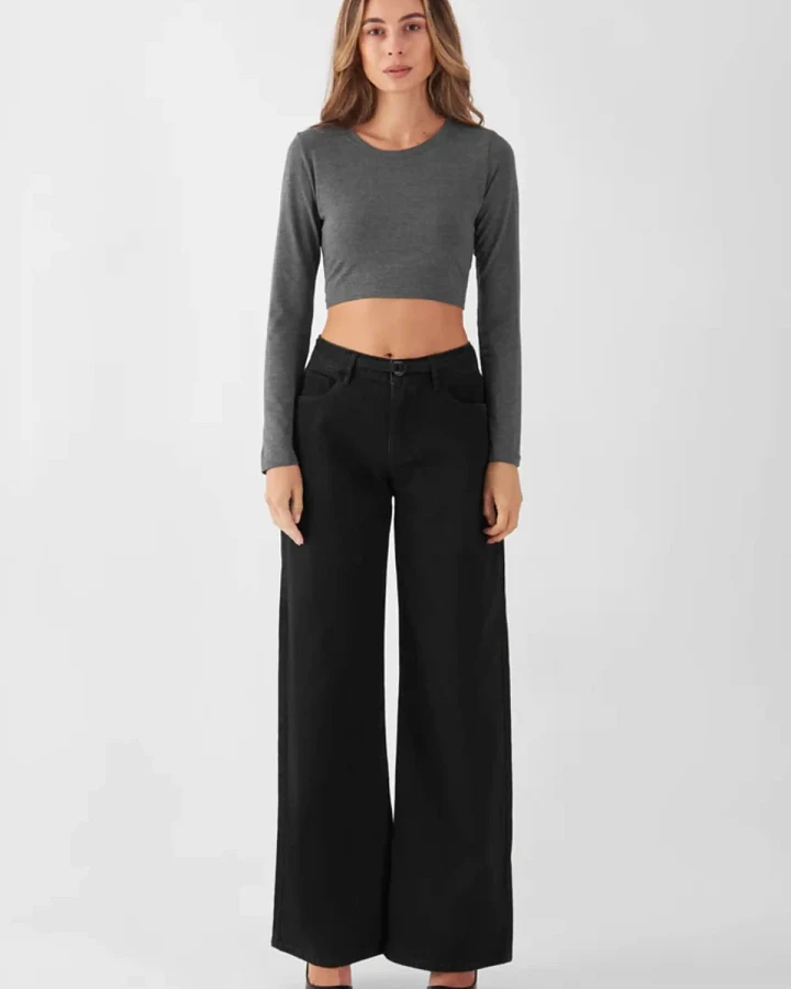 Jeans Sunny Wide Leg Minimal Stretch Black