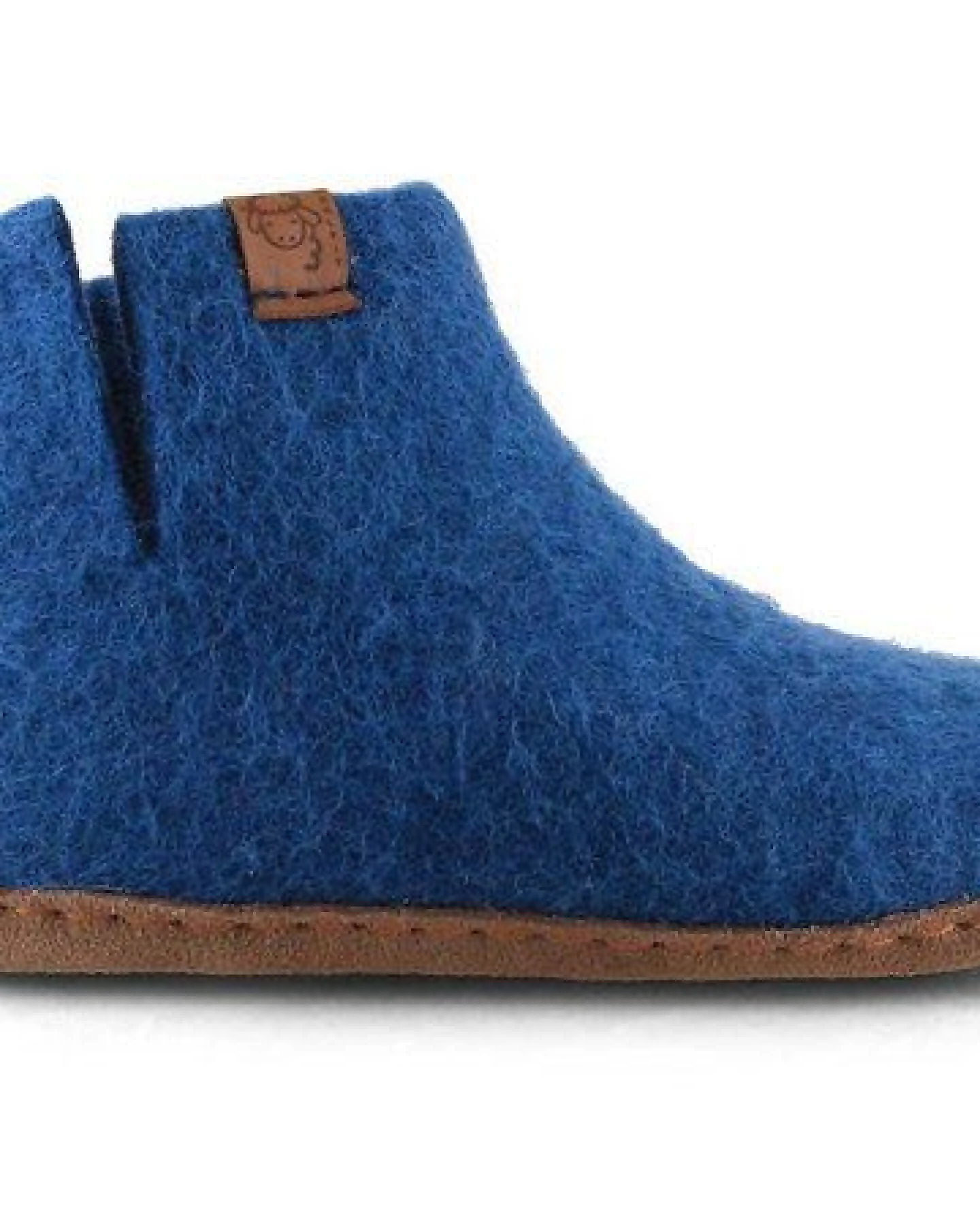 WoolFit Yeti Kids Hüttenschuhe aus 100% Wolle mit Ledersohle – Ansicht 2