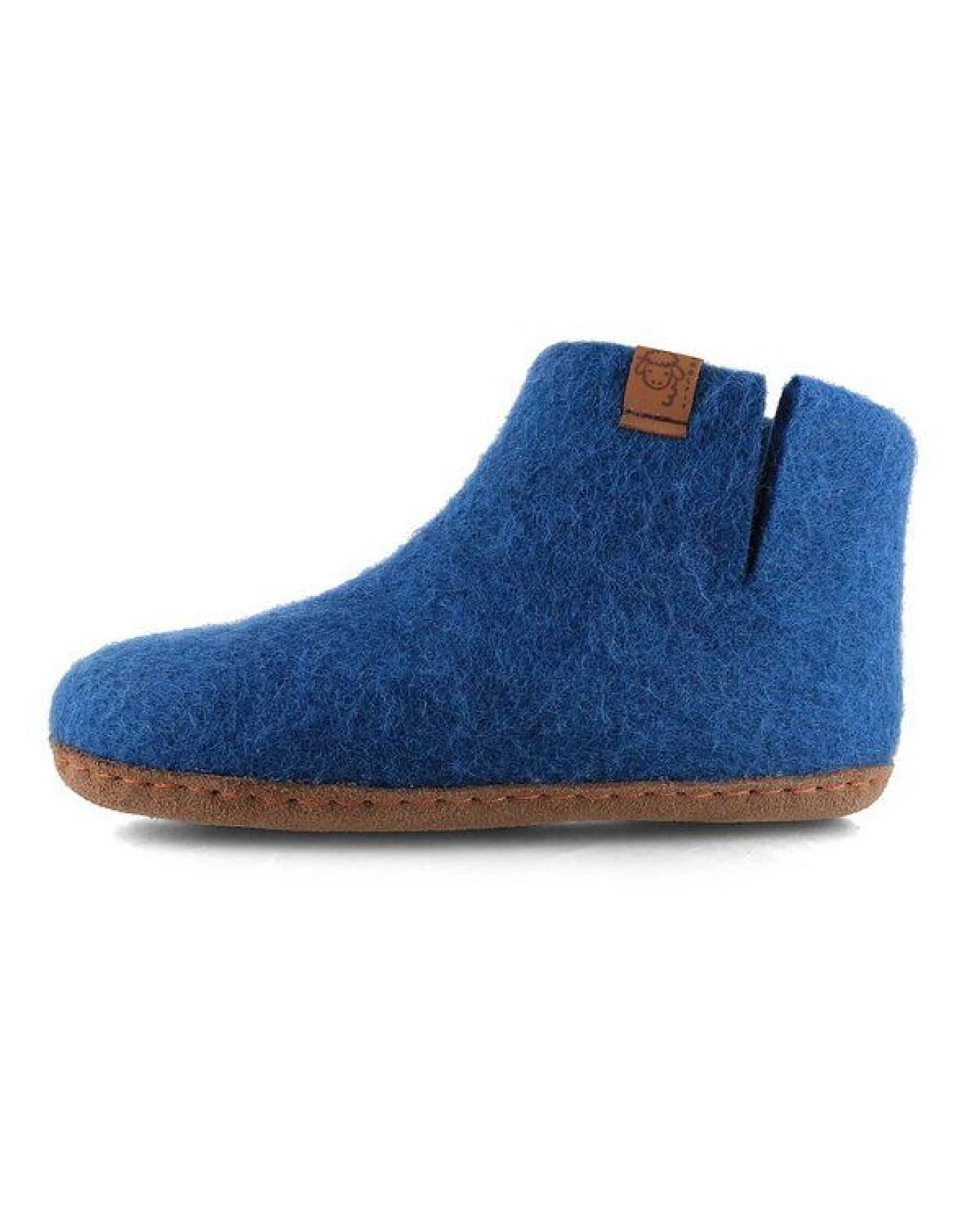 WoolFit Yeti Kids Hüttenschuhe aus 100% Wolle mit Ledersohle – Ansicht 4