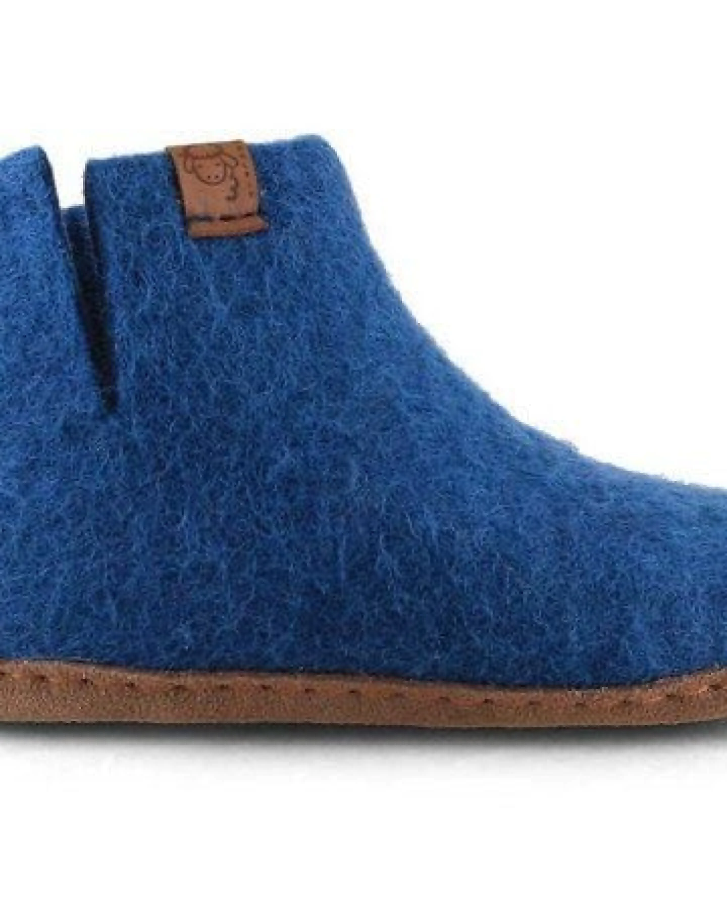 WoolFit Yeti Kids Hüttenschuhe aus 100% Wolle mit Ledersohle – Ansicht 2