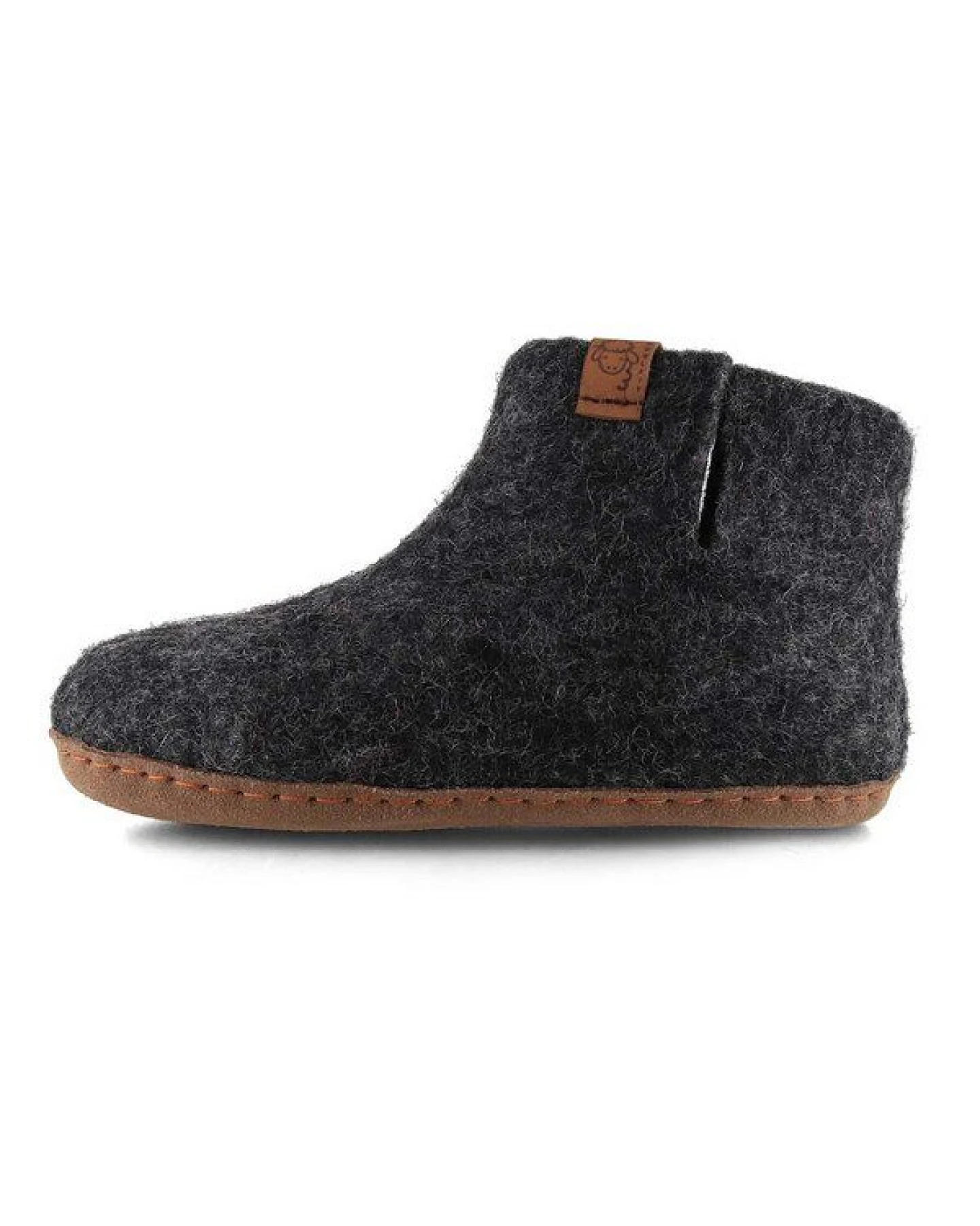 WoolFit Yeti Kids Hüttenschuhe aus 100% Wolle mit Ledersohle – Ansicht 4