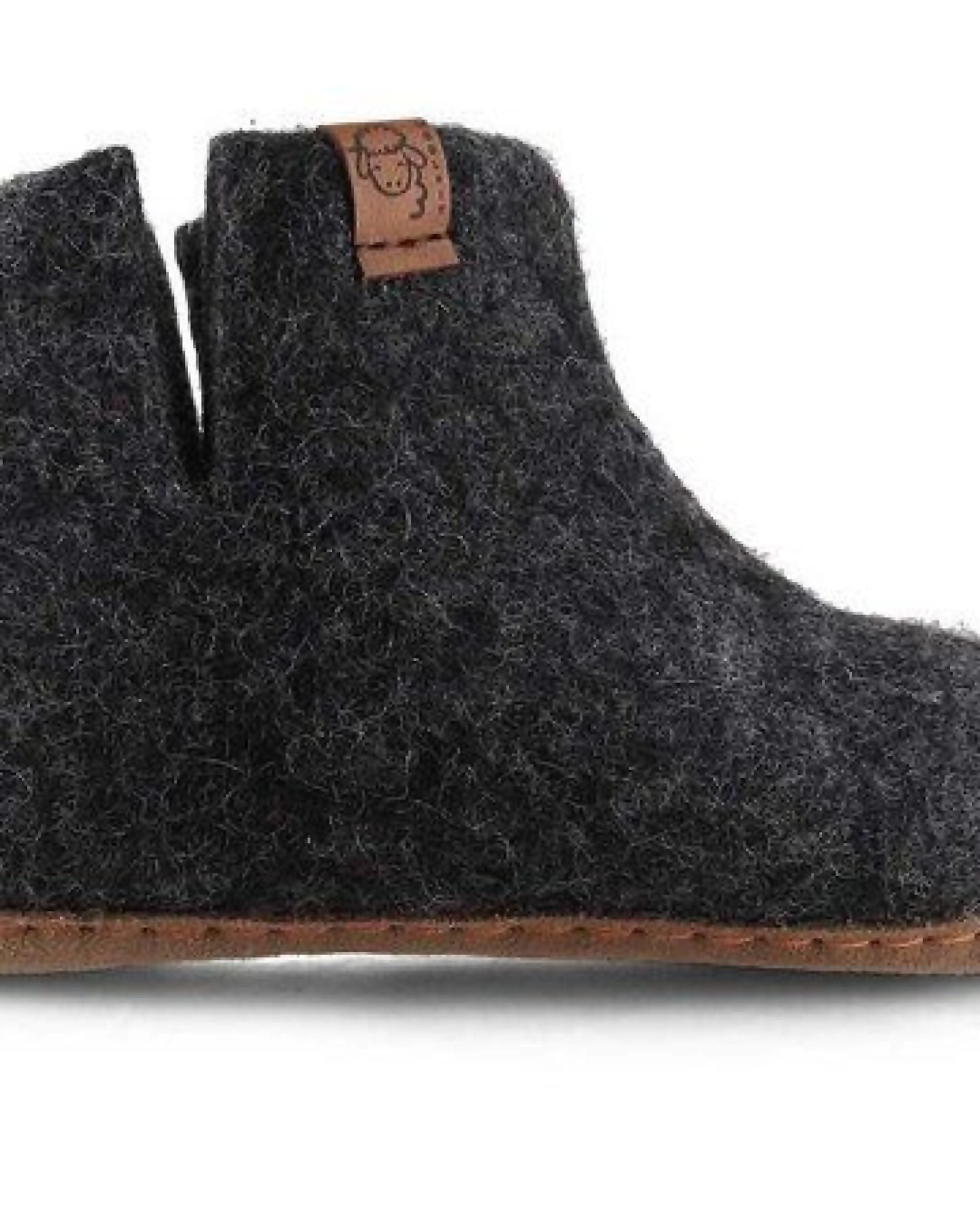 WoolFit Yeti Kids Hüttenschuhe aus 100% Wolle mit Ledersohle – Ansicht 2