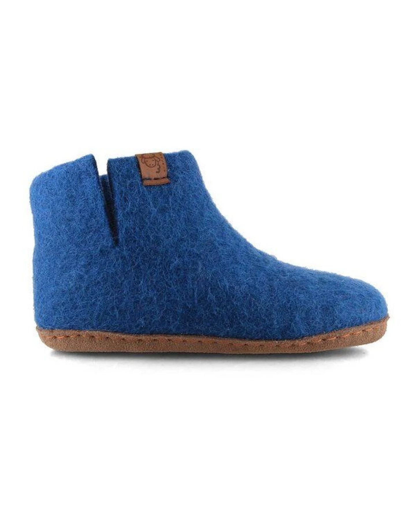 WoolFit Yeti Kids Hüttenschuhe aus 100% Wolle mit Ledersohle – Ansicht 2