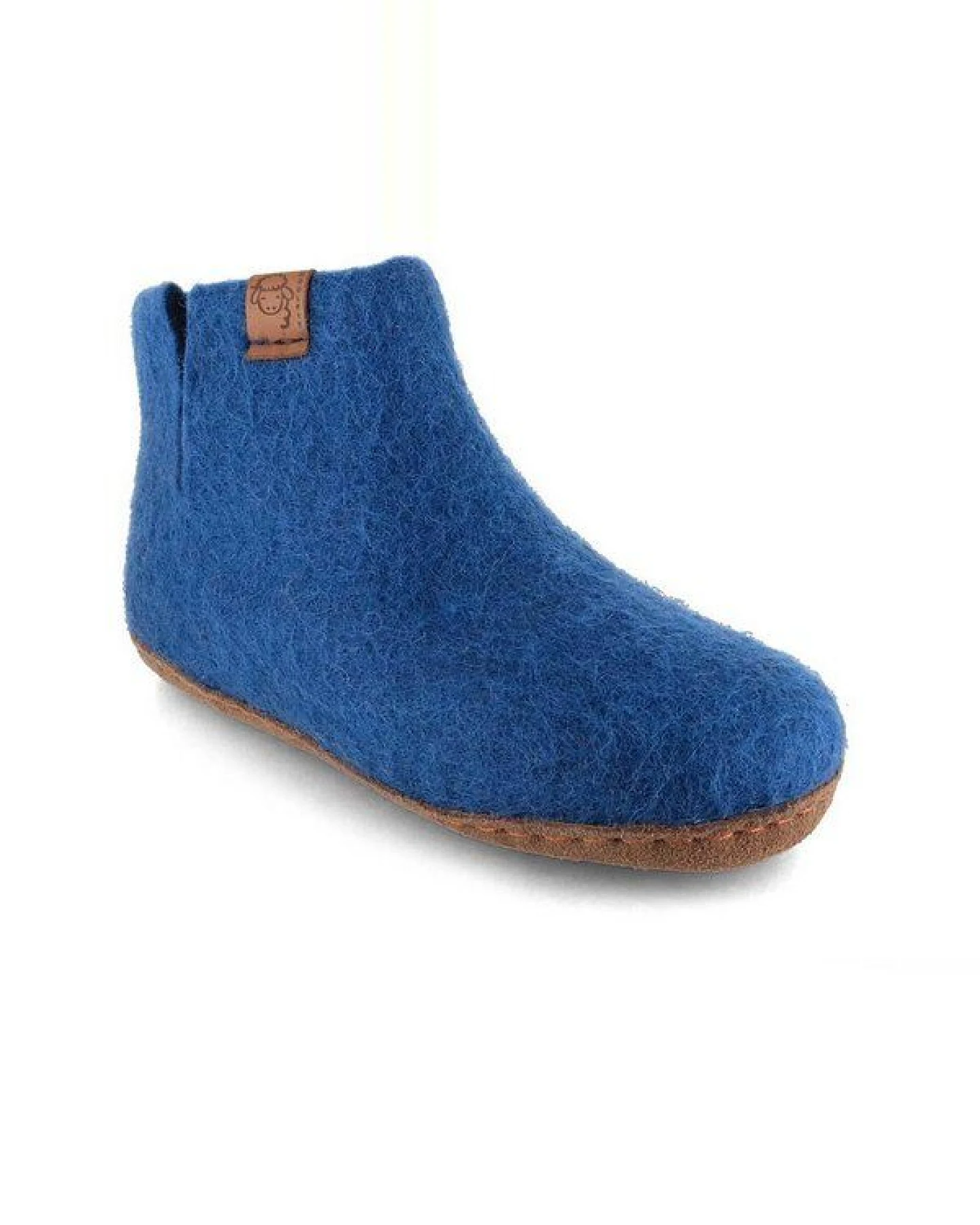 WoolFit Yeti Kids Hüttenschuhe aus 100% Wolle mit Ledersohle – Ansicht 3
