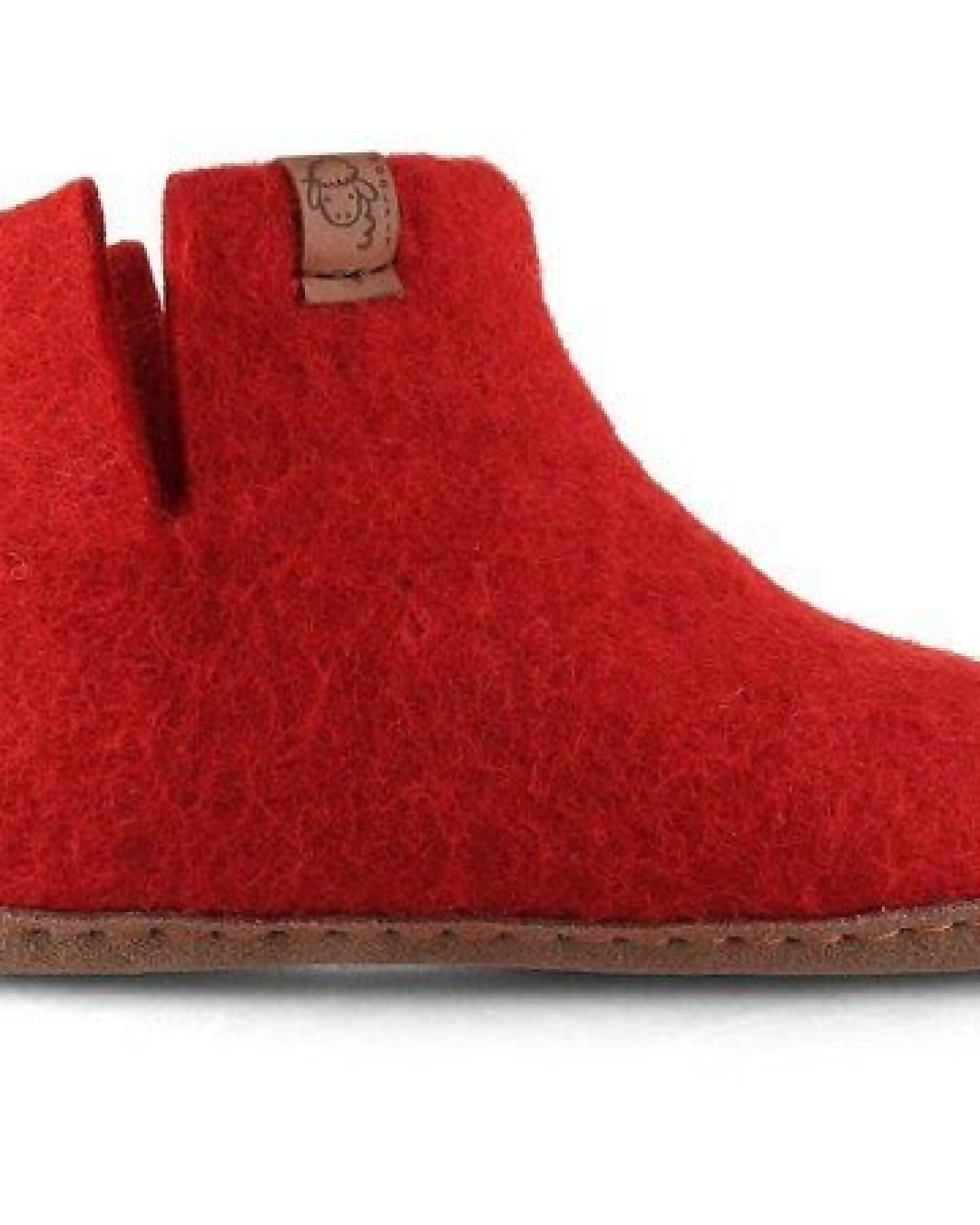 WoolFit Yeti Kids Hüttenschuhe aus 100% Wolle mit Ledersohle – Ansicht 2