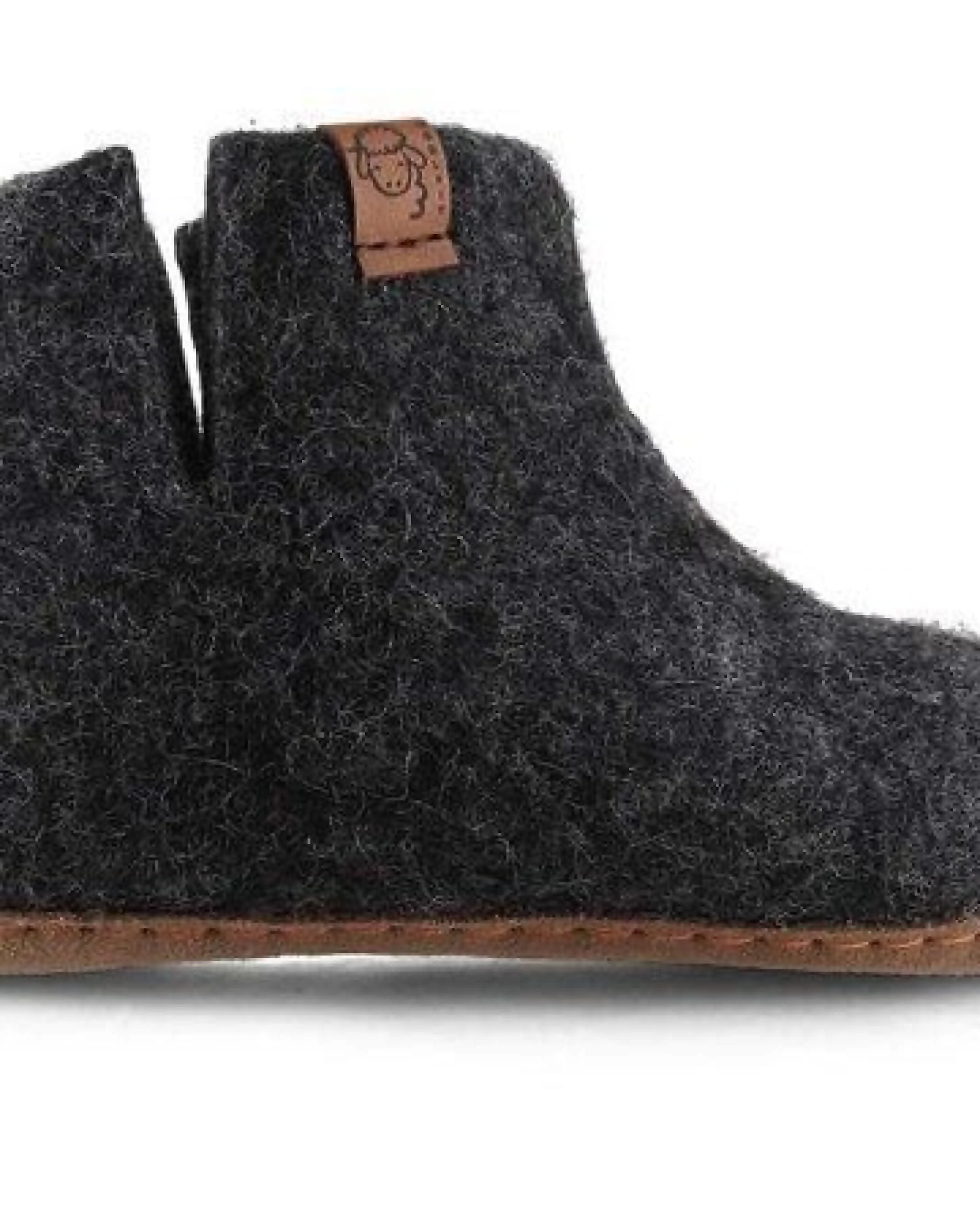 WoolFit Yeti Kids Hüttenschuhe aus 100% Wolle mit Ledersohle – Ansicht 2