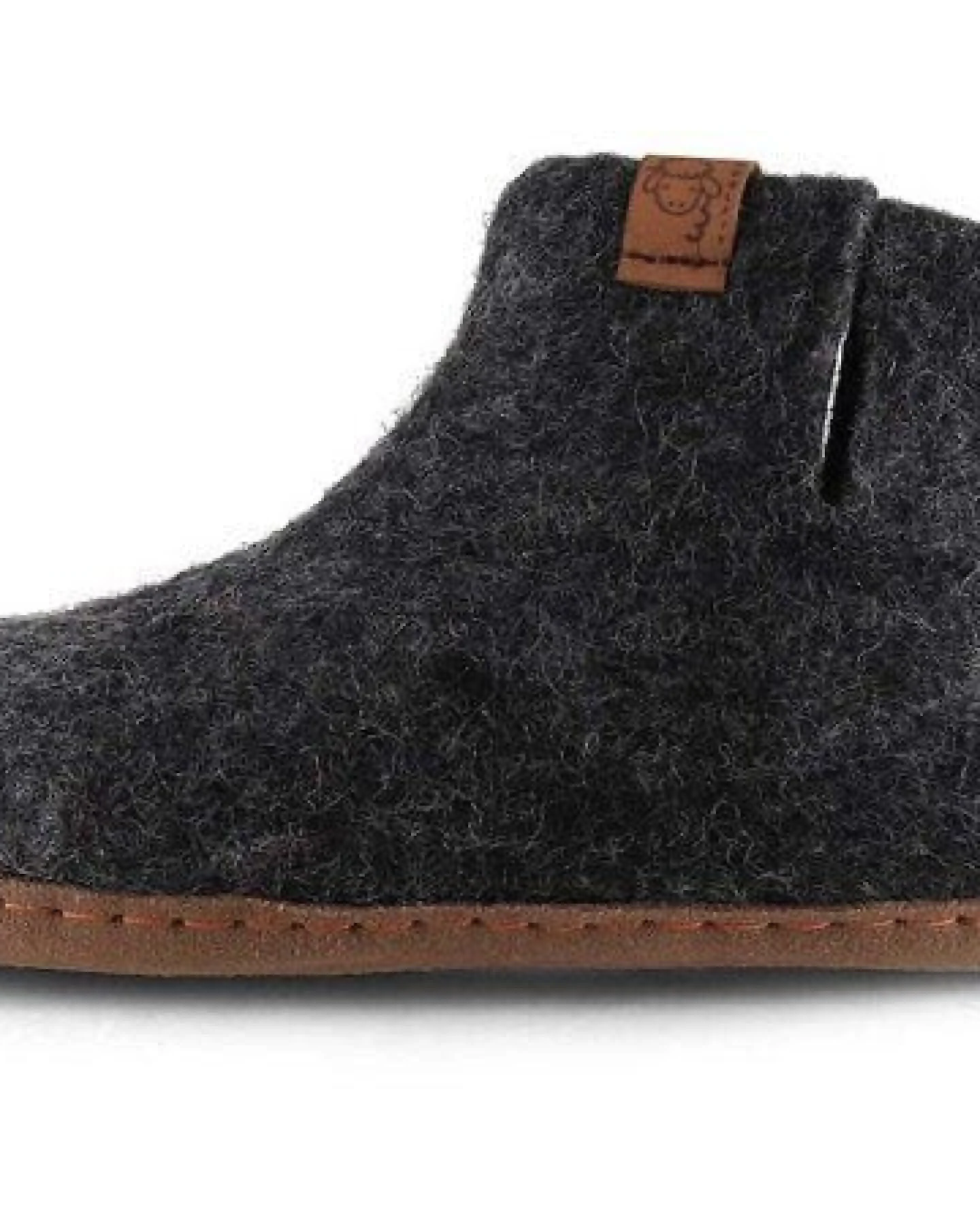 WoolFit Yeti Kids Hüttenschuhe aus 100% Wolle mit Ledersohle – Ansicht 4