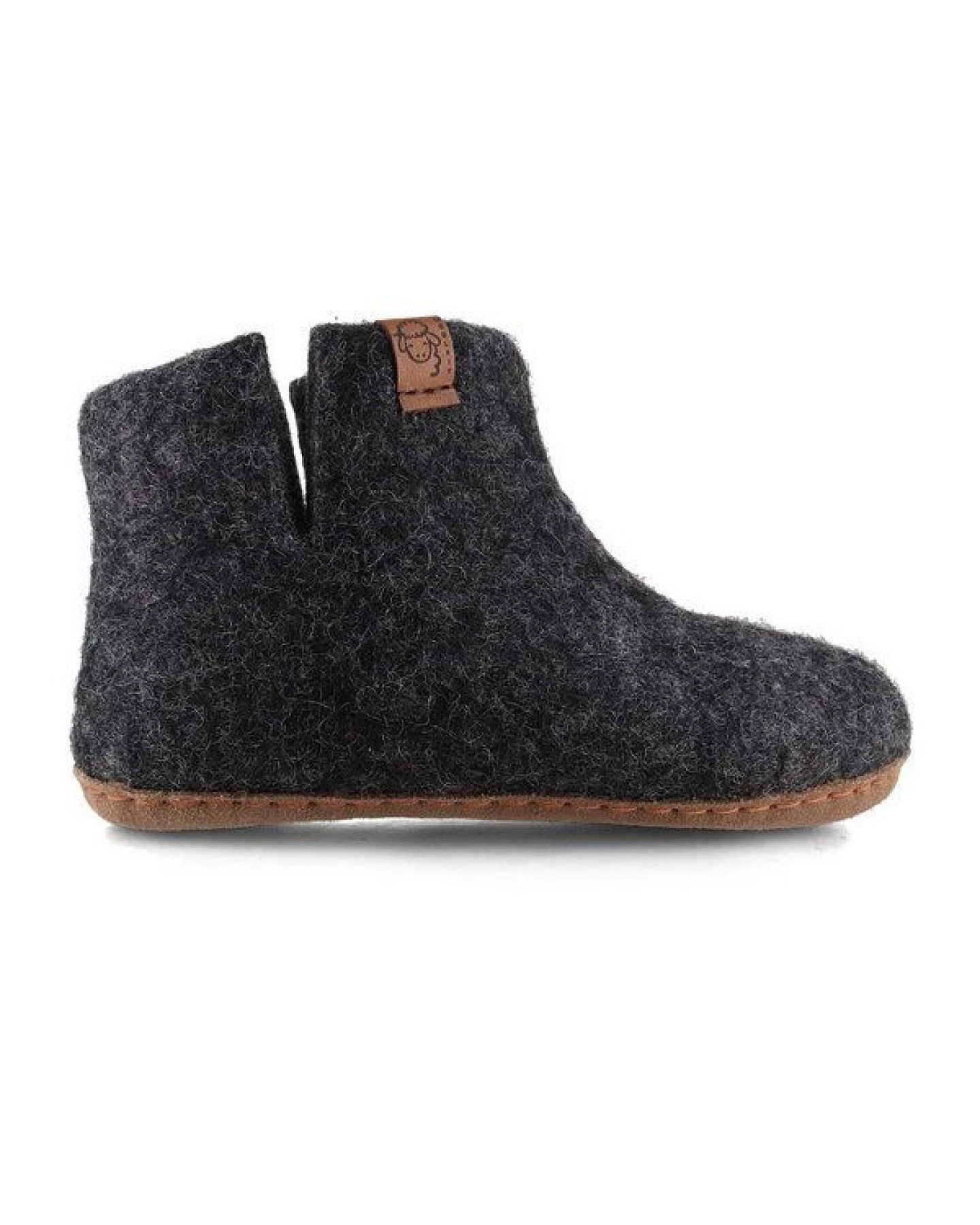 WoolFit Yeti Kids Hüttenschuhe aus 100% Wolle mit Ledersohle – Ansicht 2