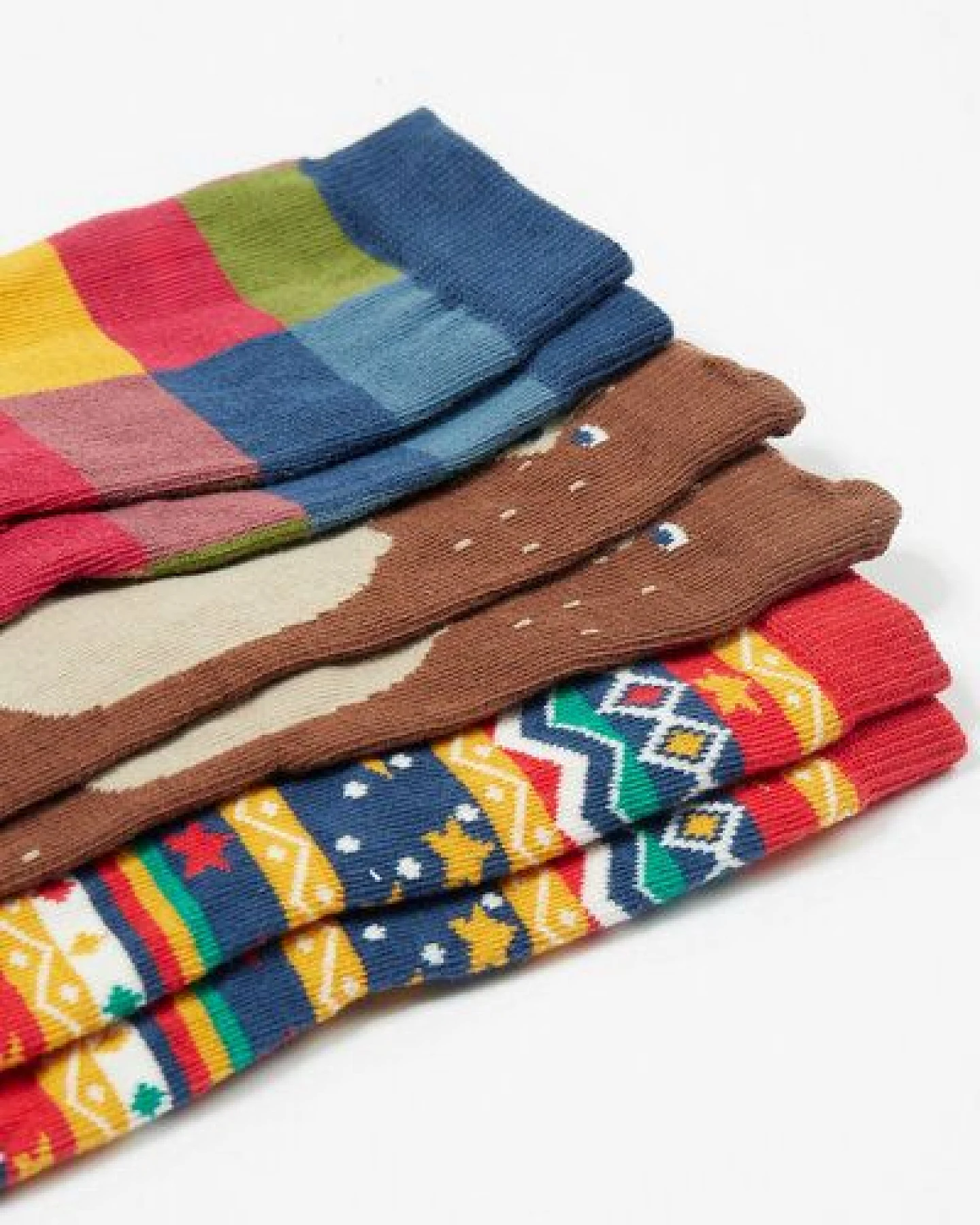 Frugi Weihnachtssocken Dreierpack mit Teddybear – Ansicht 3