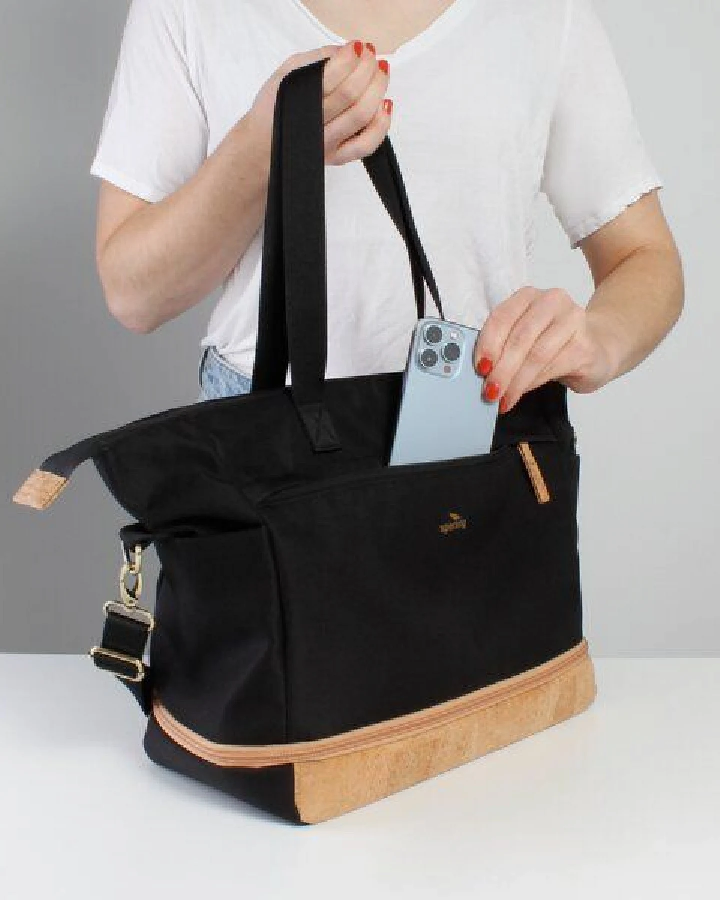 Sperling Erweiterbarer Shopper "Divided" aus recyceltem PET, vegan – Ansicht 3