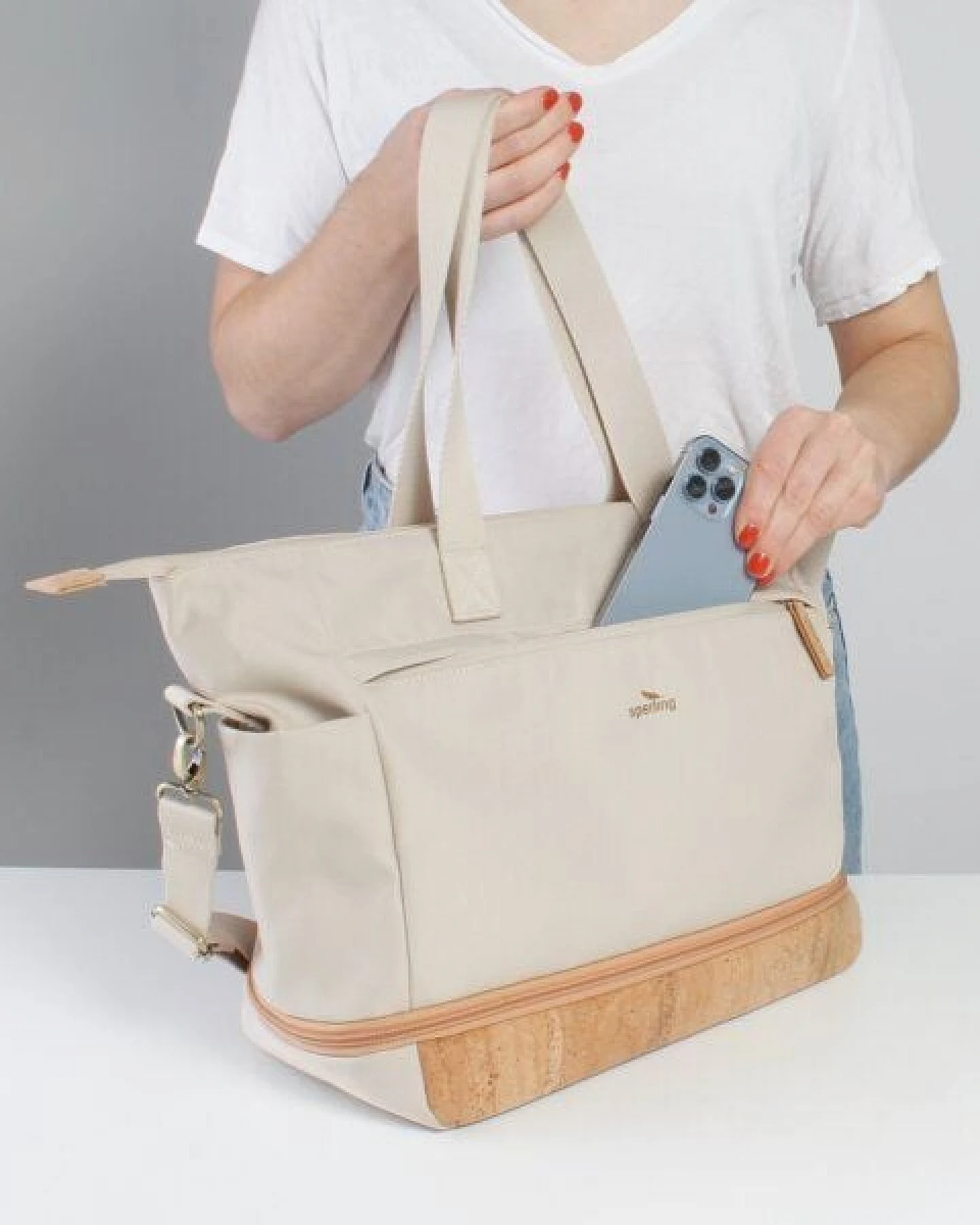 Sperling Erweiterbarer Shopper "Divided" aus recyceltem PET, vegan – Ansicht 4