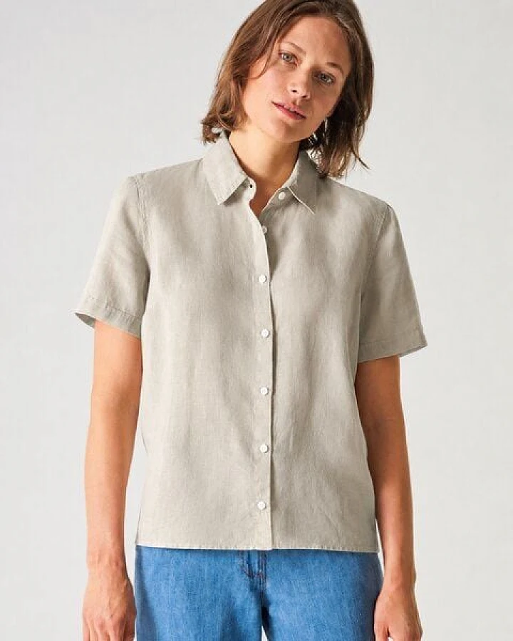 HempAge Kurzarmbluse Damen 100% Hanf