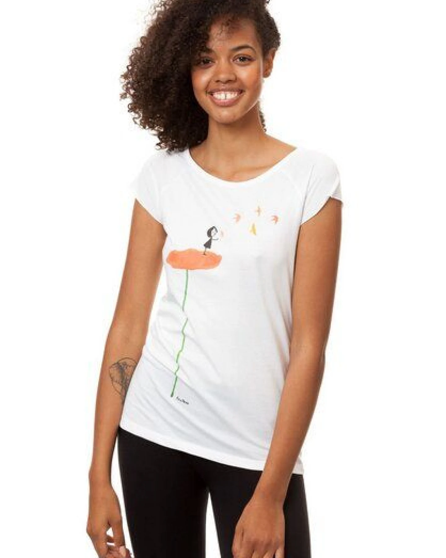 FellHerz Damen T-Shirt Schwalbenzug Bio & Fair & Vegan – Ansicht 2