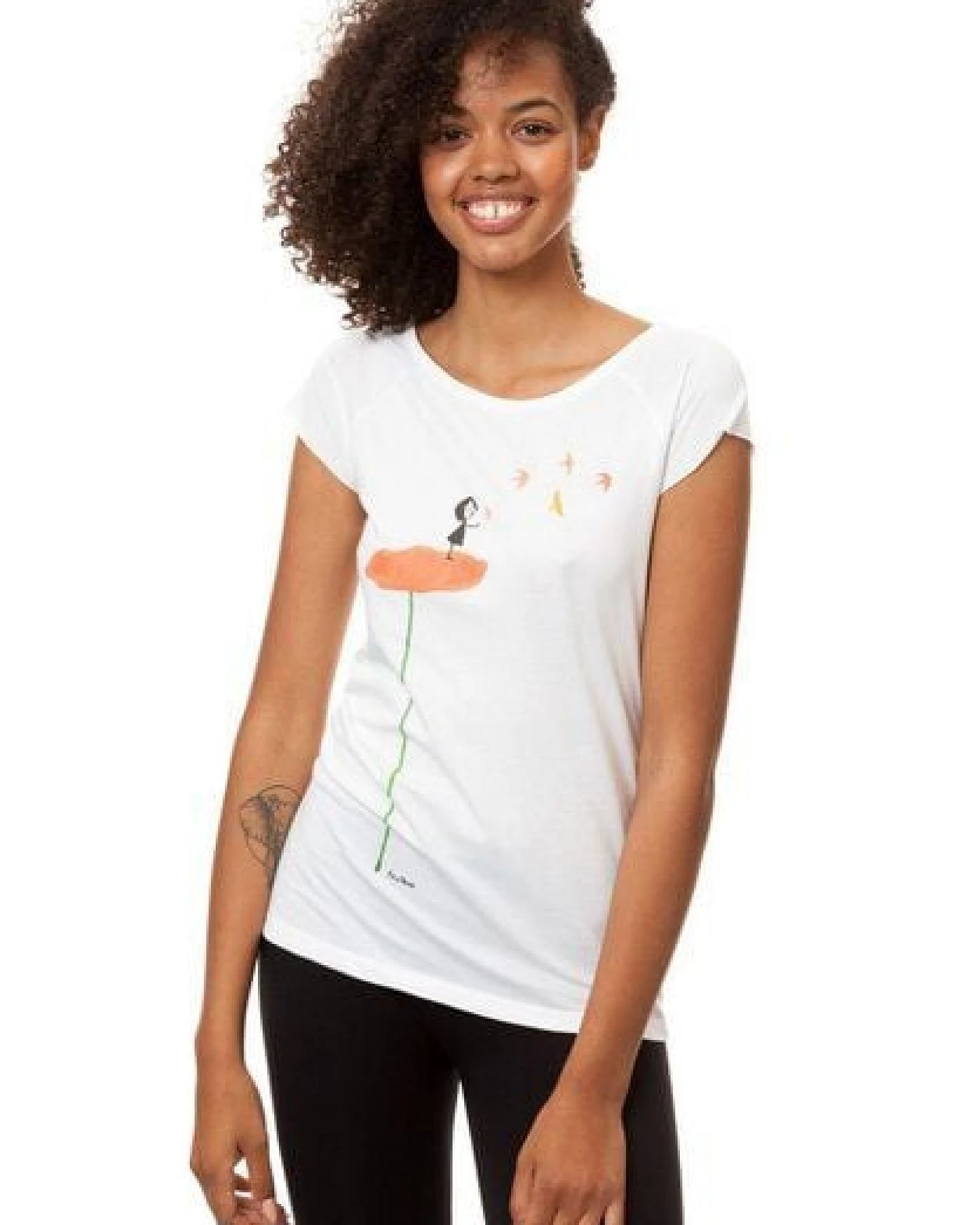 FellHerz Damen T-Shirt Schwalbenzug Bio & Fair & Vegan – Ansicht 2