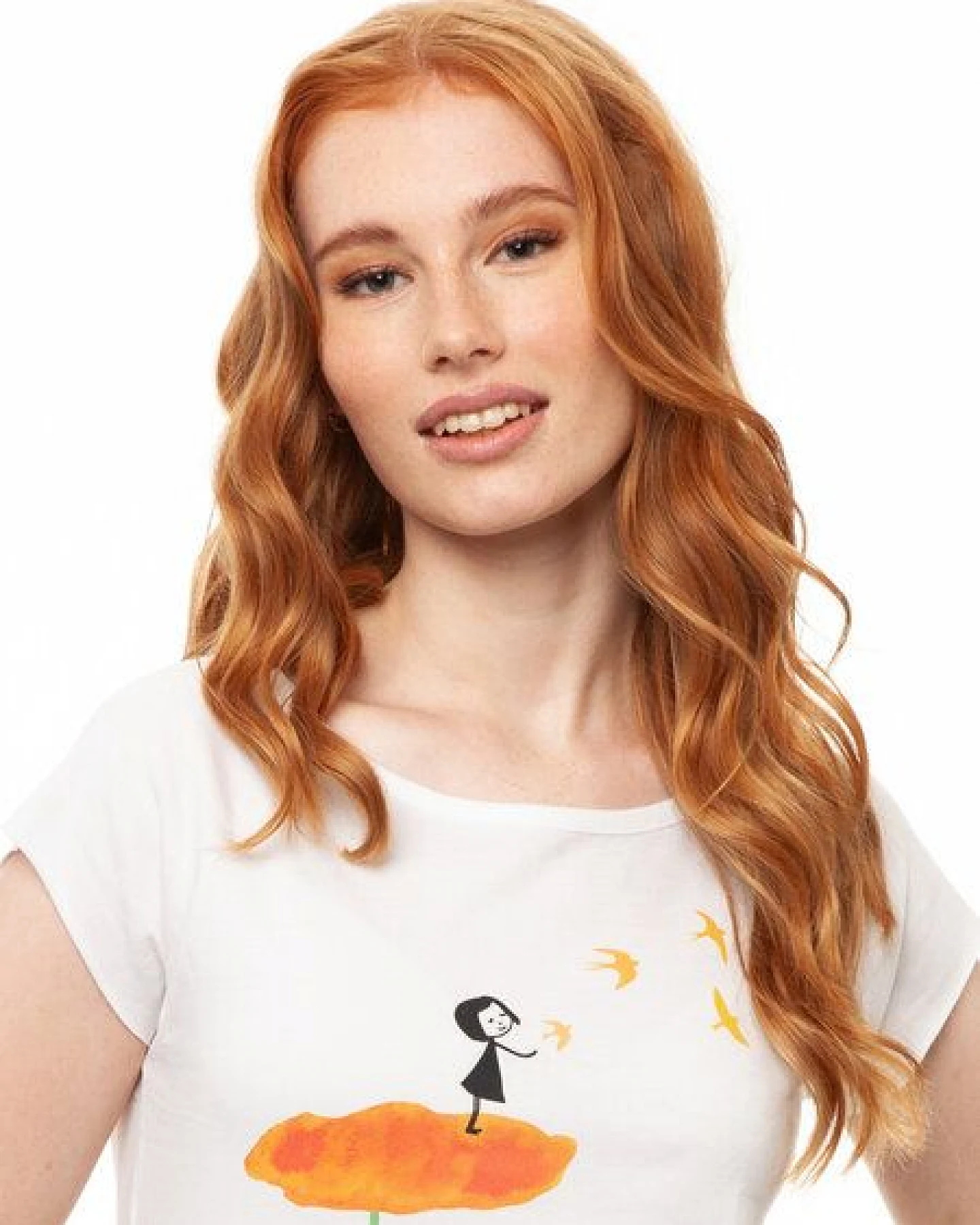 FellHerz Damen T-Shirt Schwalbenzug Bio & Fair & Vegan – Ansicht 3